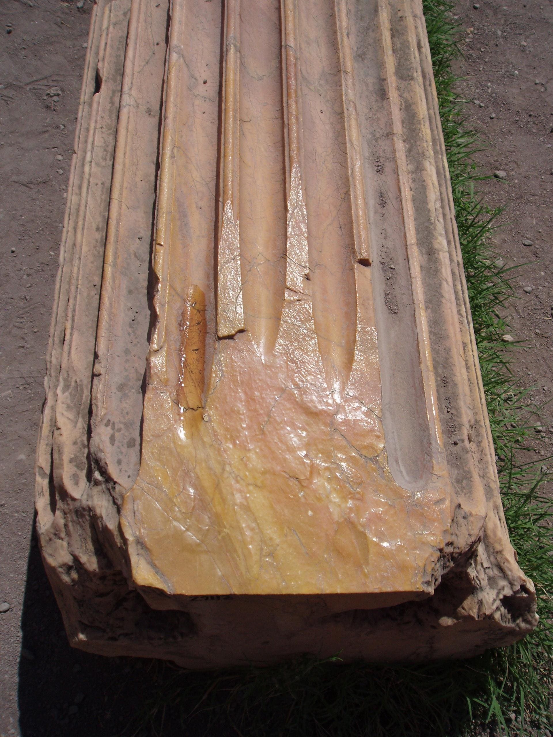 North African marble, on felled column (Pallatine Hill, Rome, Italy)