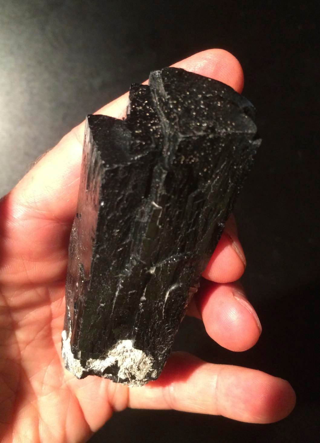 the mysterious ilvaite - with curvy, bowing terminations - representing a more proactive energy than black Tourmaline