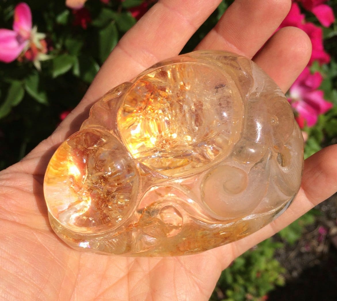 Quartz (carving) Lodolite animal/abstract 'gazer twin' healing crystal