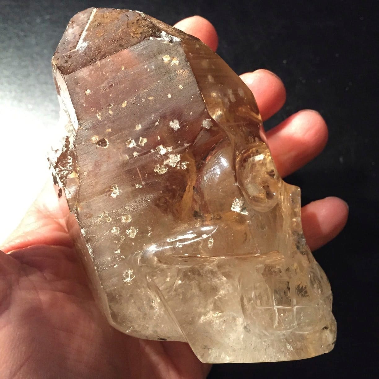 Citrine, natural (carving) crystal skull generator point, healing crystal - Image 2