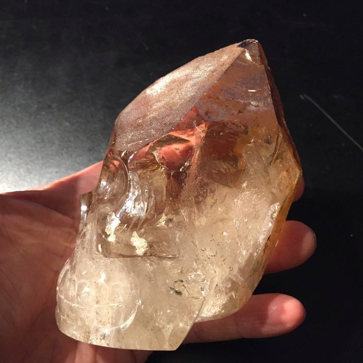 Citrine, natural (carving) crystal skull generator point, healing crystal - Image 3