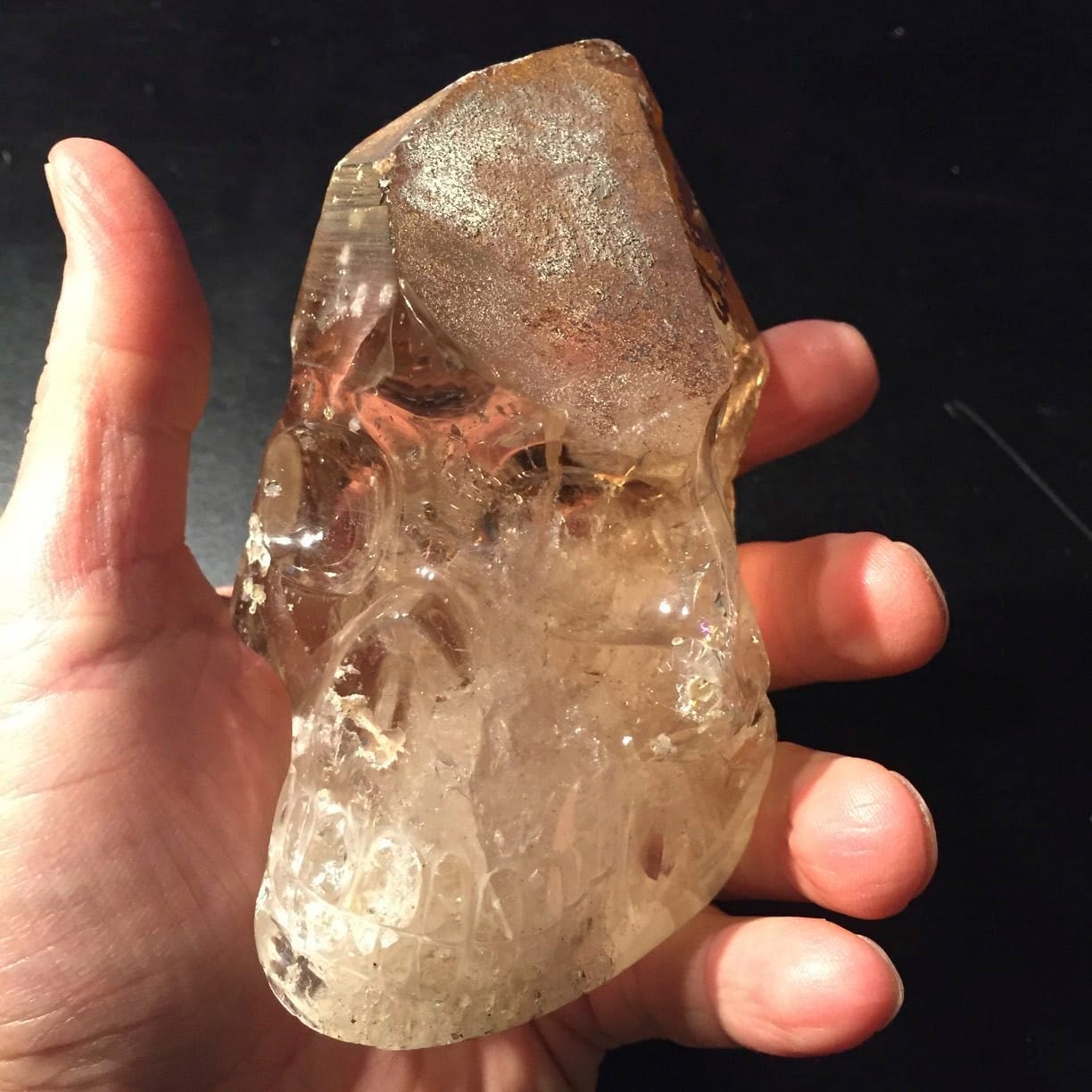 Citrine, natural (carving) crystal skull generator point, healing crystal