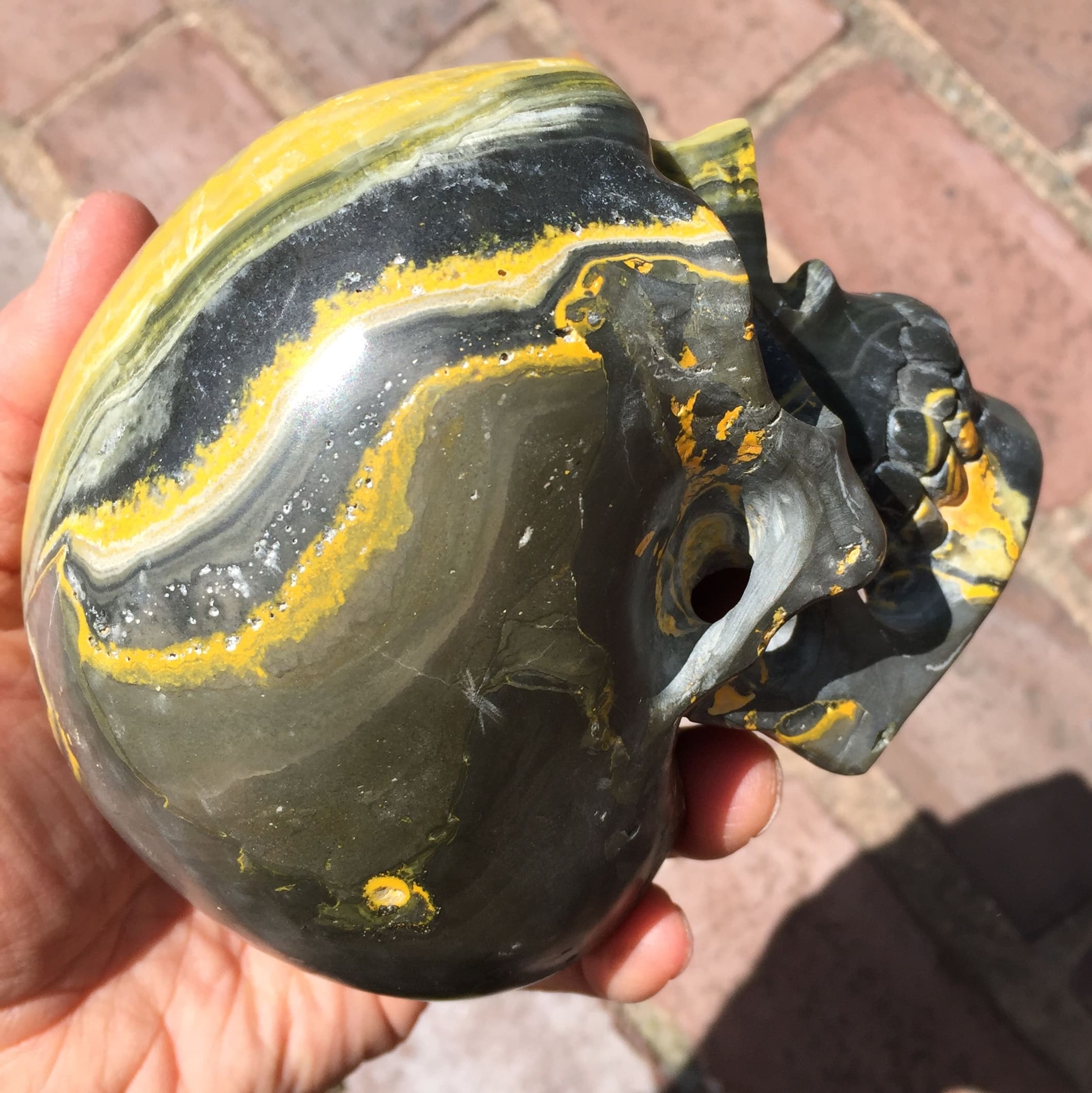 Jasper, Bumblebee (carving) large, spectacular crystal skull healing crystal - Image 3