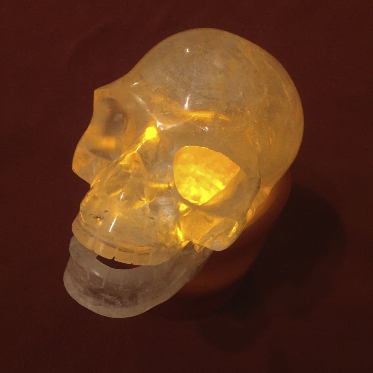 Quartz (carving) large, hollowed out crystal skull, healing crystal - Image 3