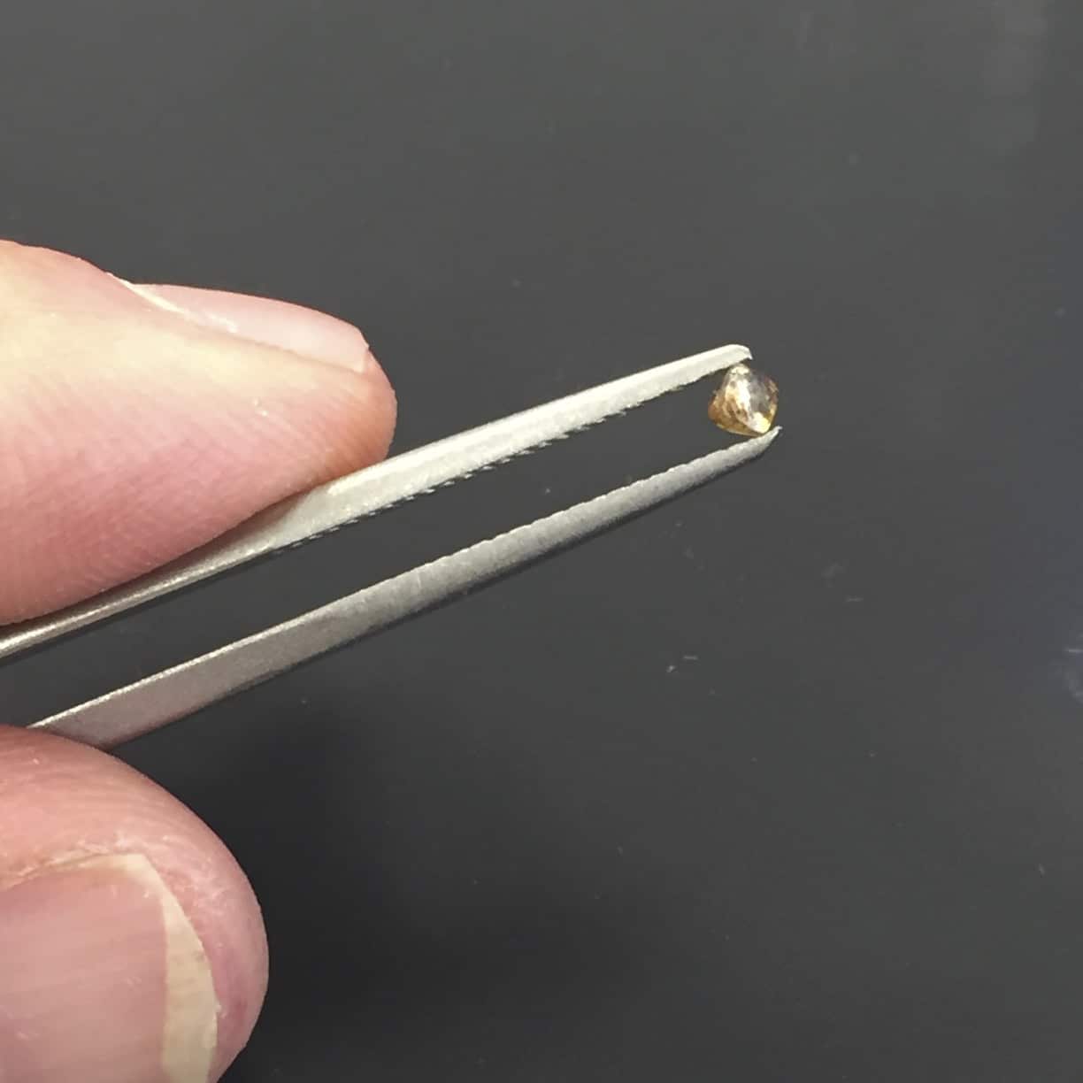 Diamond rough (.12ct) octahedral Crystal 'pink fire' healing crystal