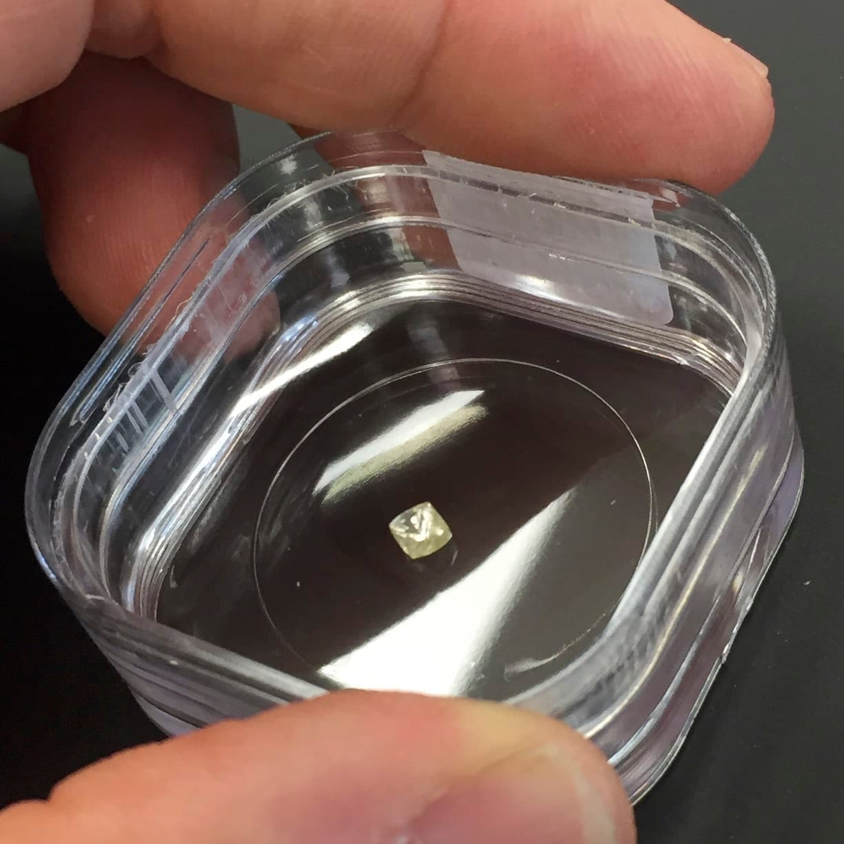 Diamond rough (.19ct) octahedral Crystal 'golden snowflake' healing crystal