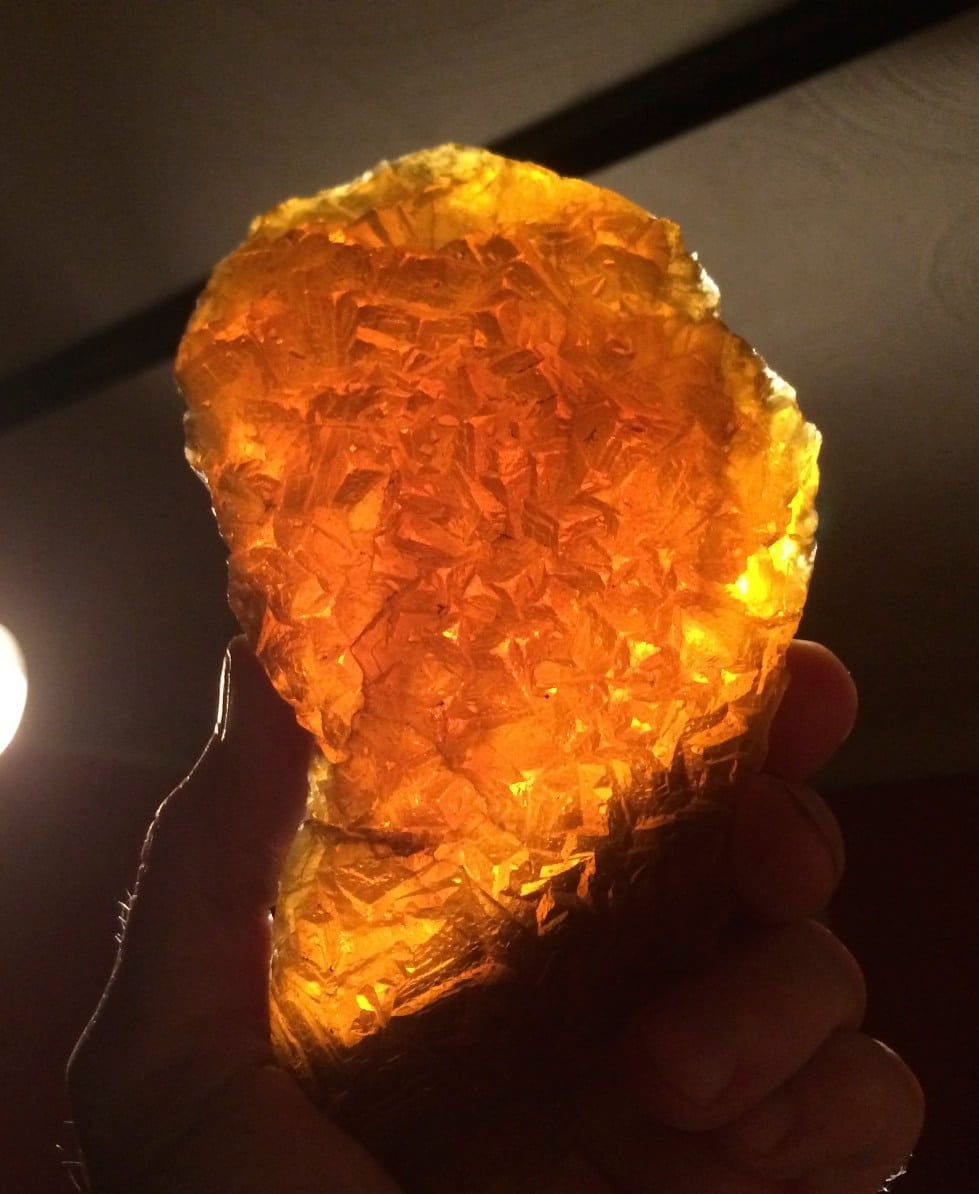 Fluorite (Yellow, Golden) geometrically terminated cluster healing crystal