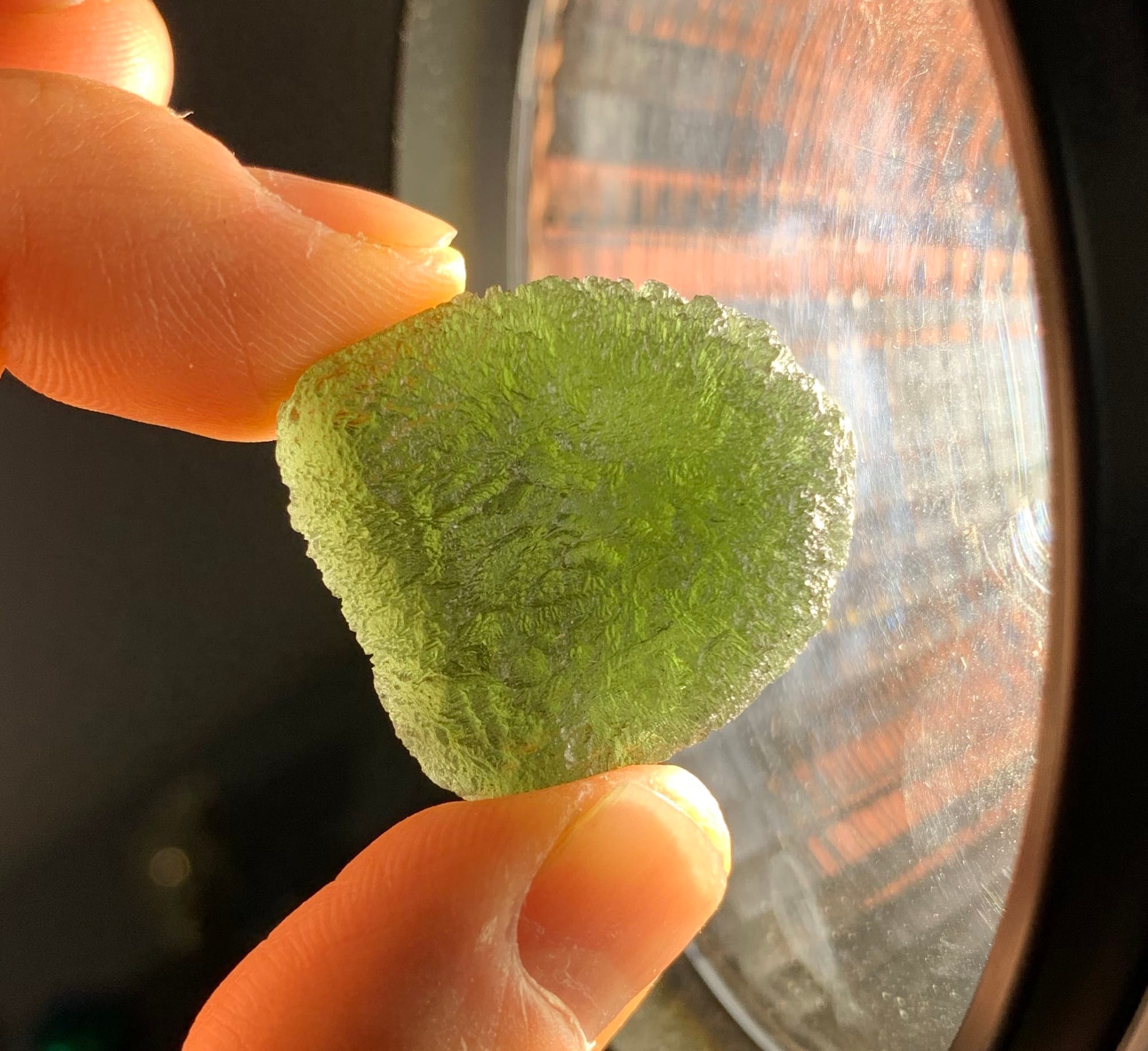 Moldavite (rough) 'rounded tongue' (11.7) healing crystal