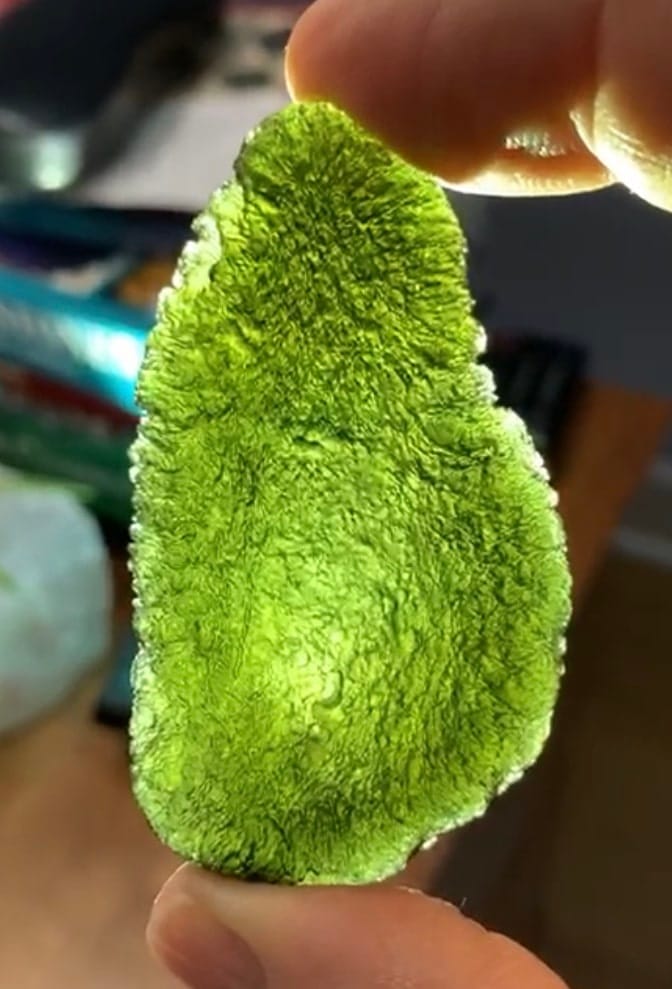 Moldavite (rough) Chlum 'pancake planet' (27.88gr) healing crystal