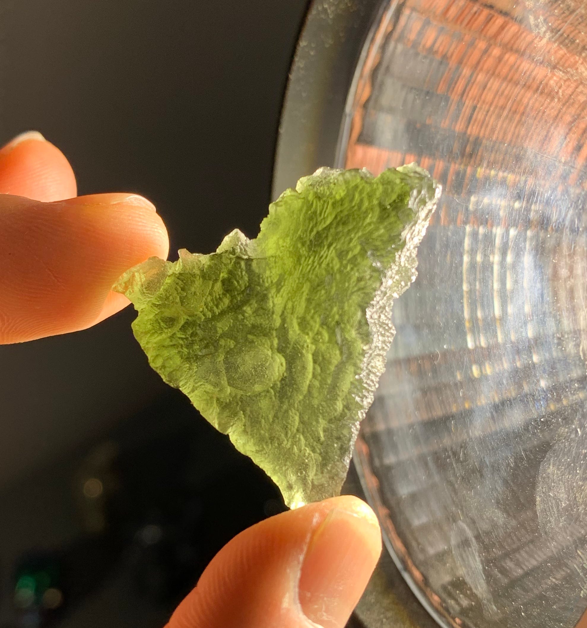 Moldavite (rough) standing (9.2gr) healing crystal