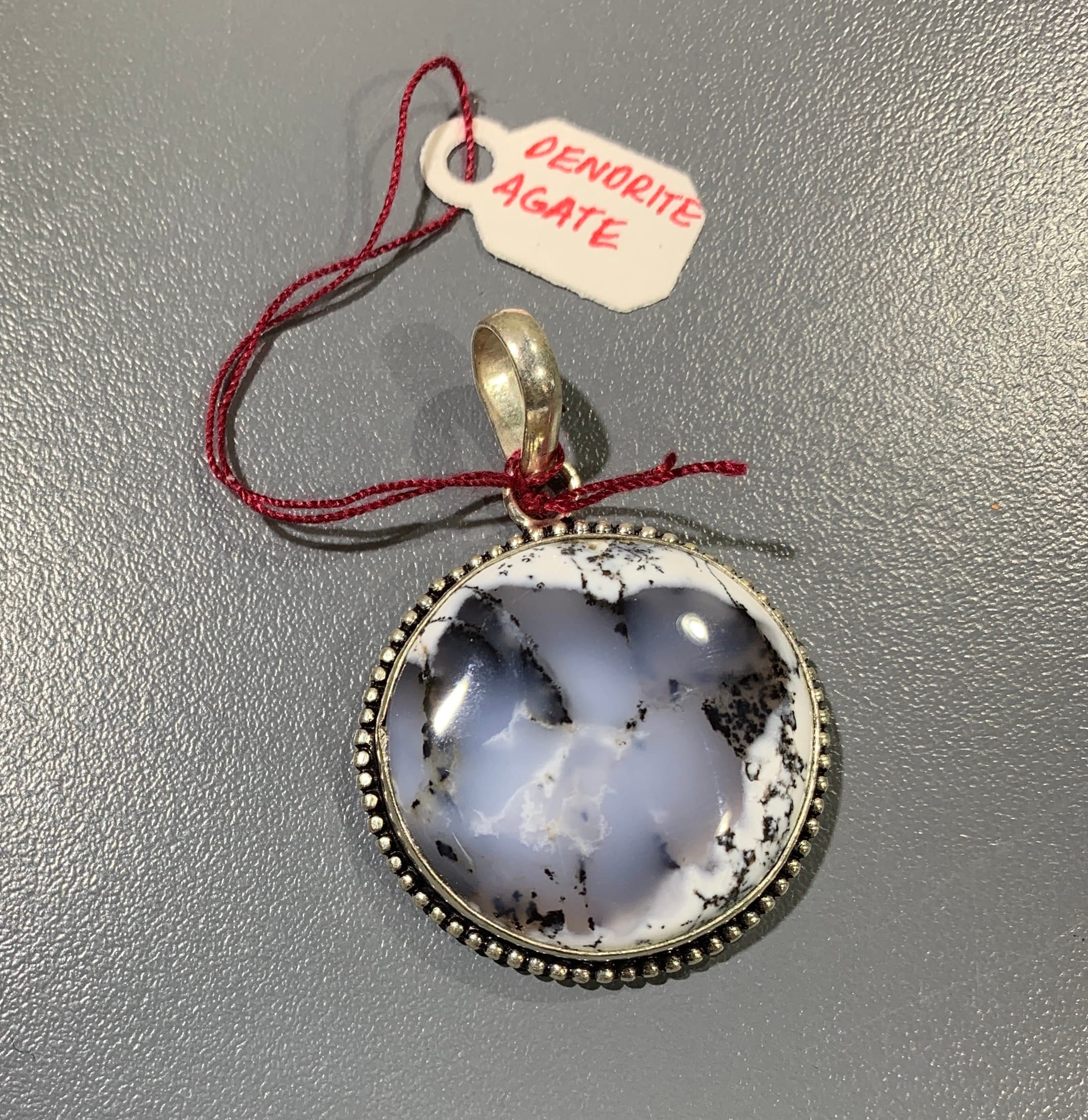 Dendritic Chalcedony Opal Agate pendant healing crystal