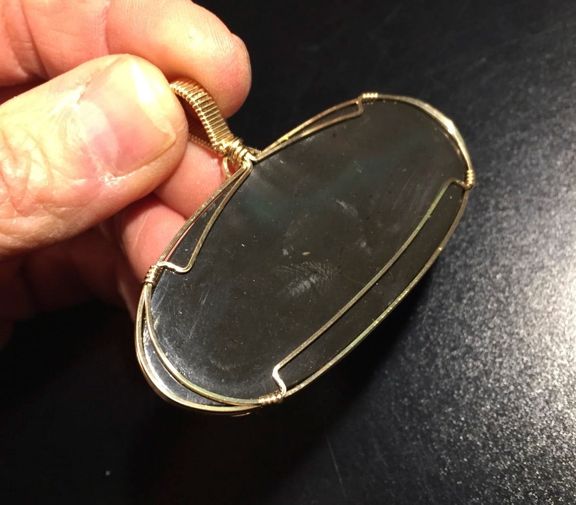 Pyrite Ammonite fossil horizontal pendant for necklace healing crystal - Image 3