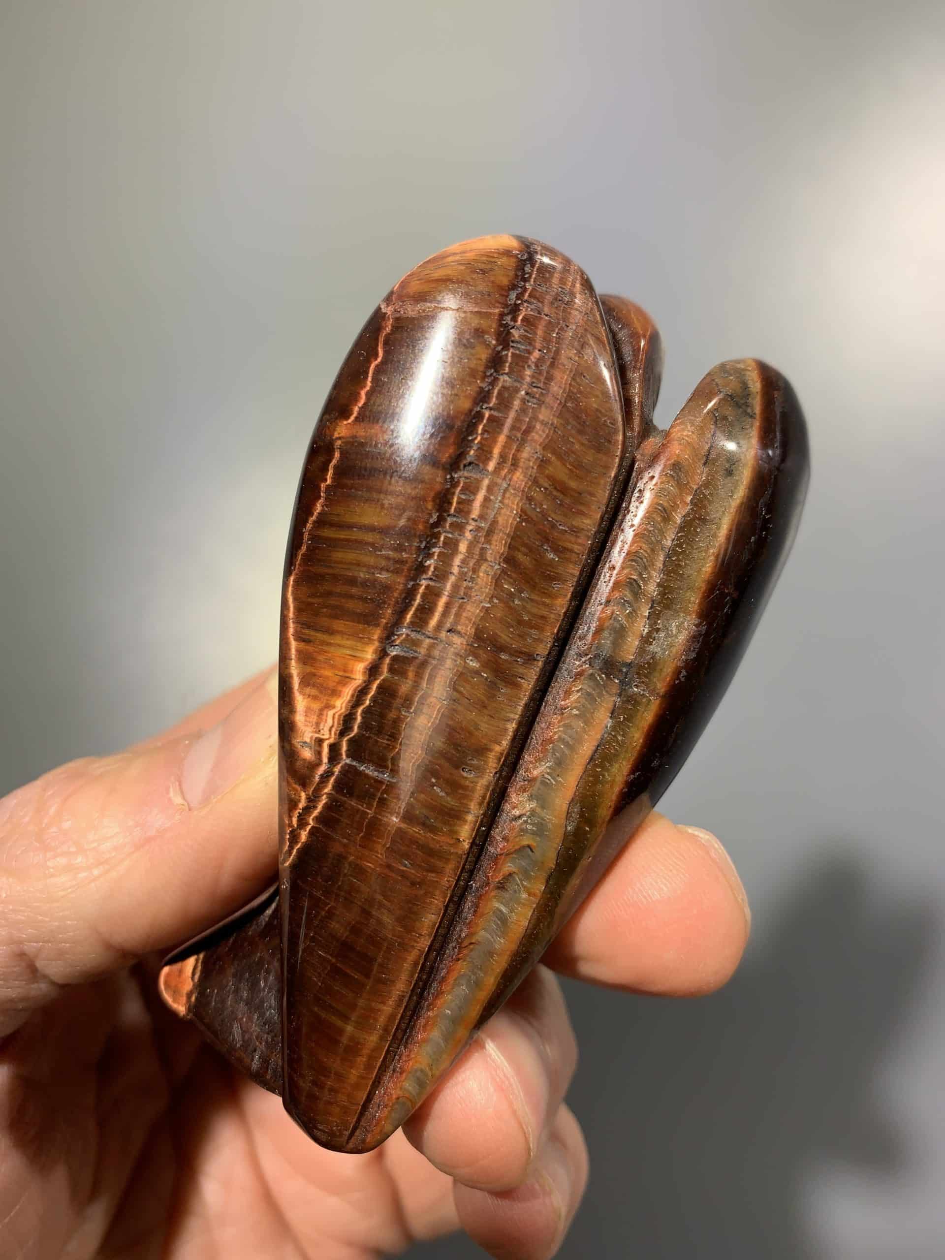 Tiger Eye (red) standing banded angel healing crystal - Image 2