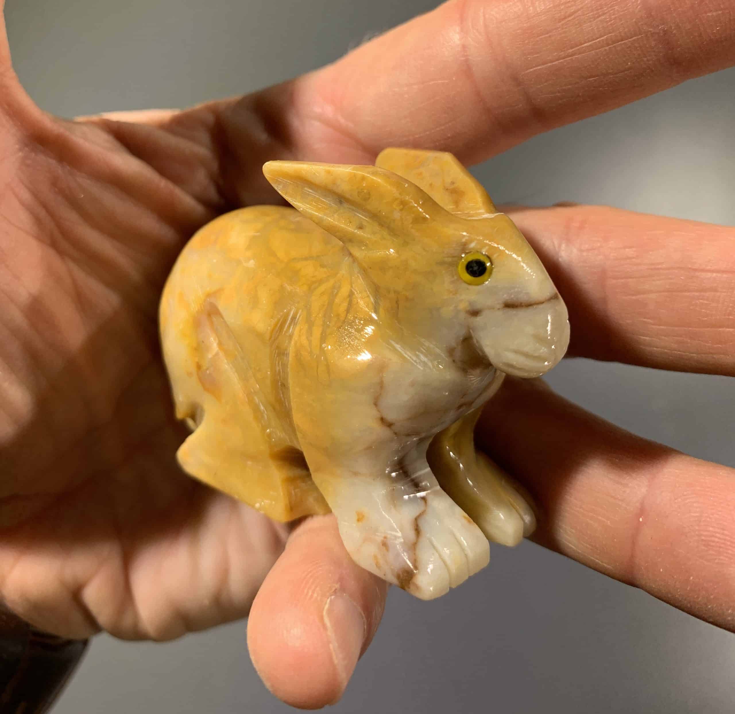Sandstone (carving) standing rabbit, from Peru, healing crystal