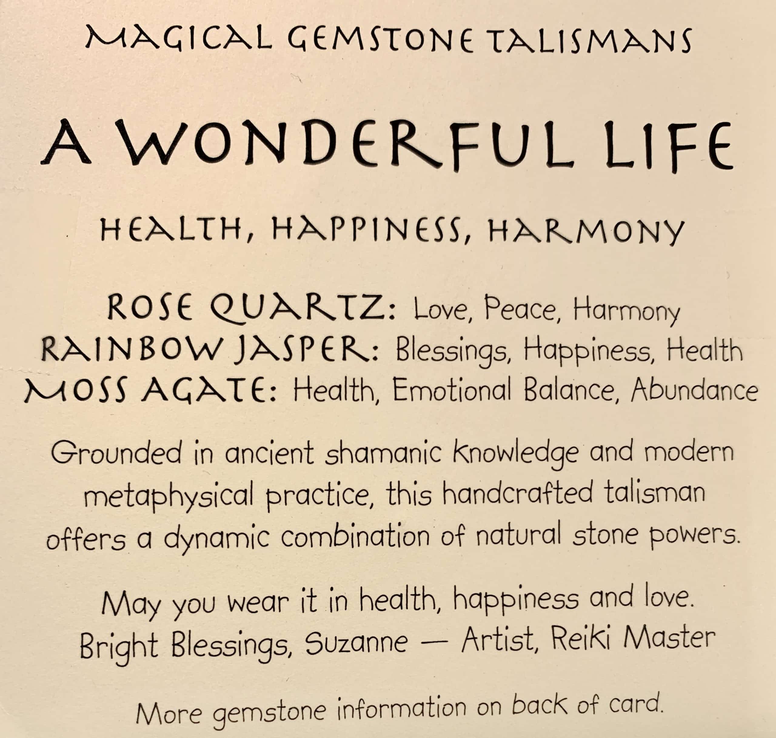 Rose Quartz, Wonderful Life pendant necklace (triple disc) healing crystals - Image 2