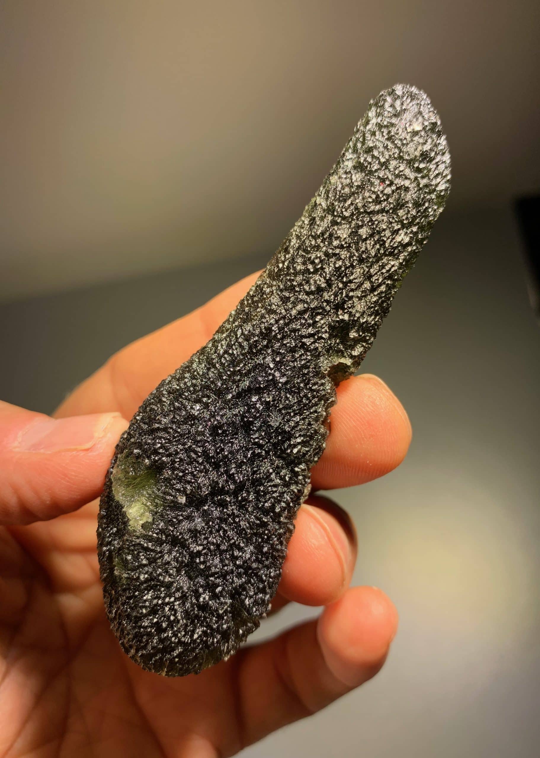 Moldavite (rough) Zatacka (53.8gr) healing crystal wand - Image 2