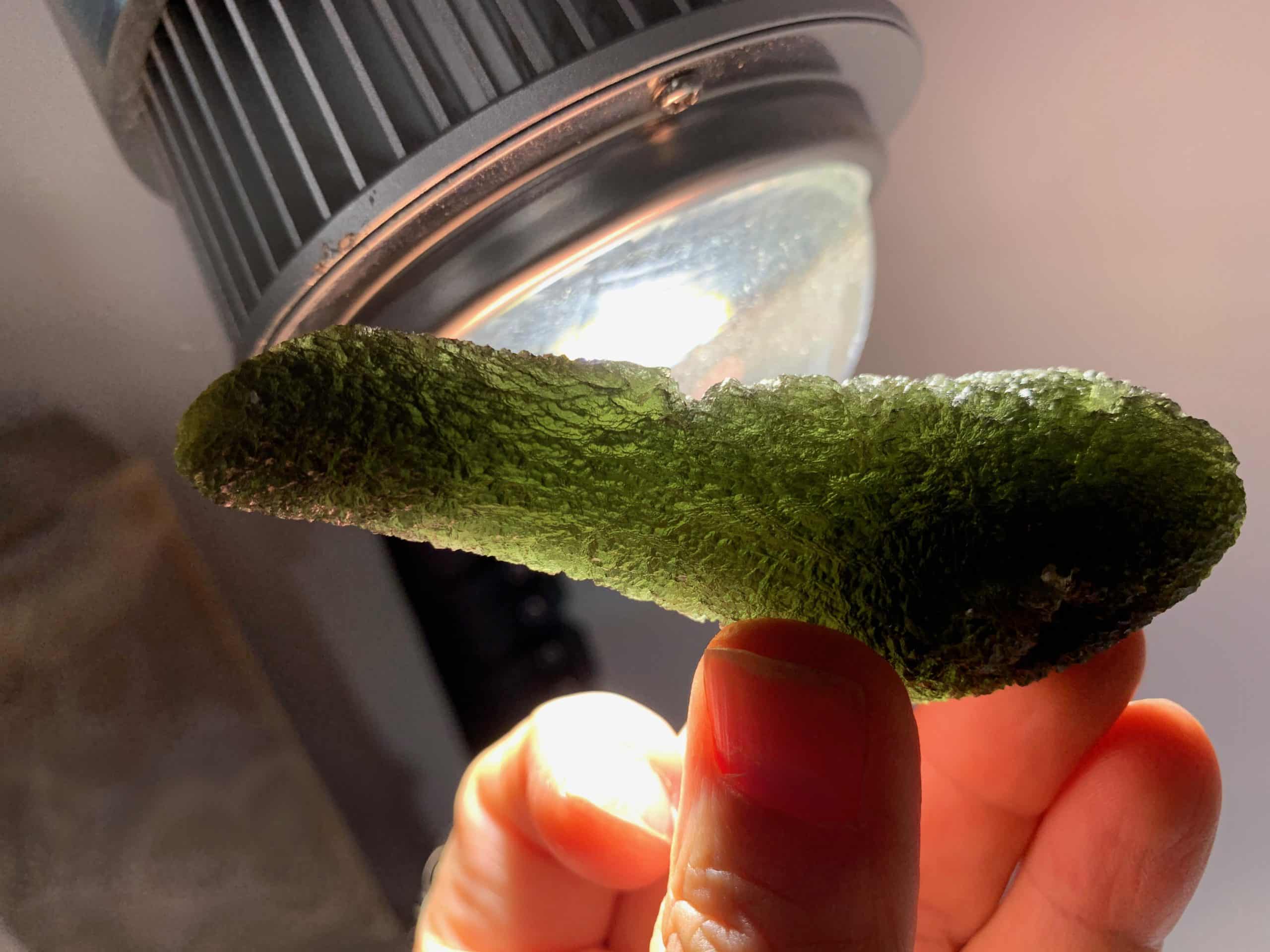 Moldavite (rough) Zatacka (53.8gr) healing crystal wand - Image 3