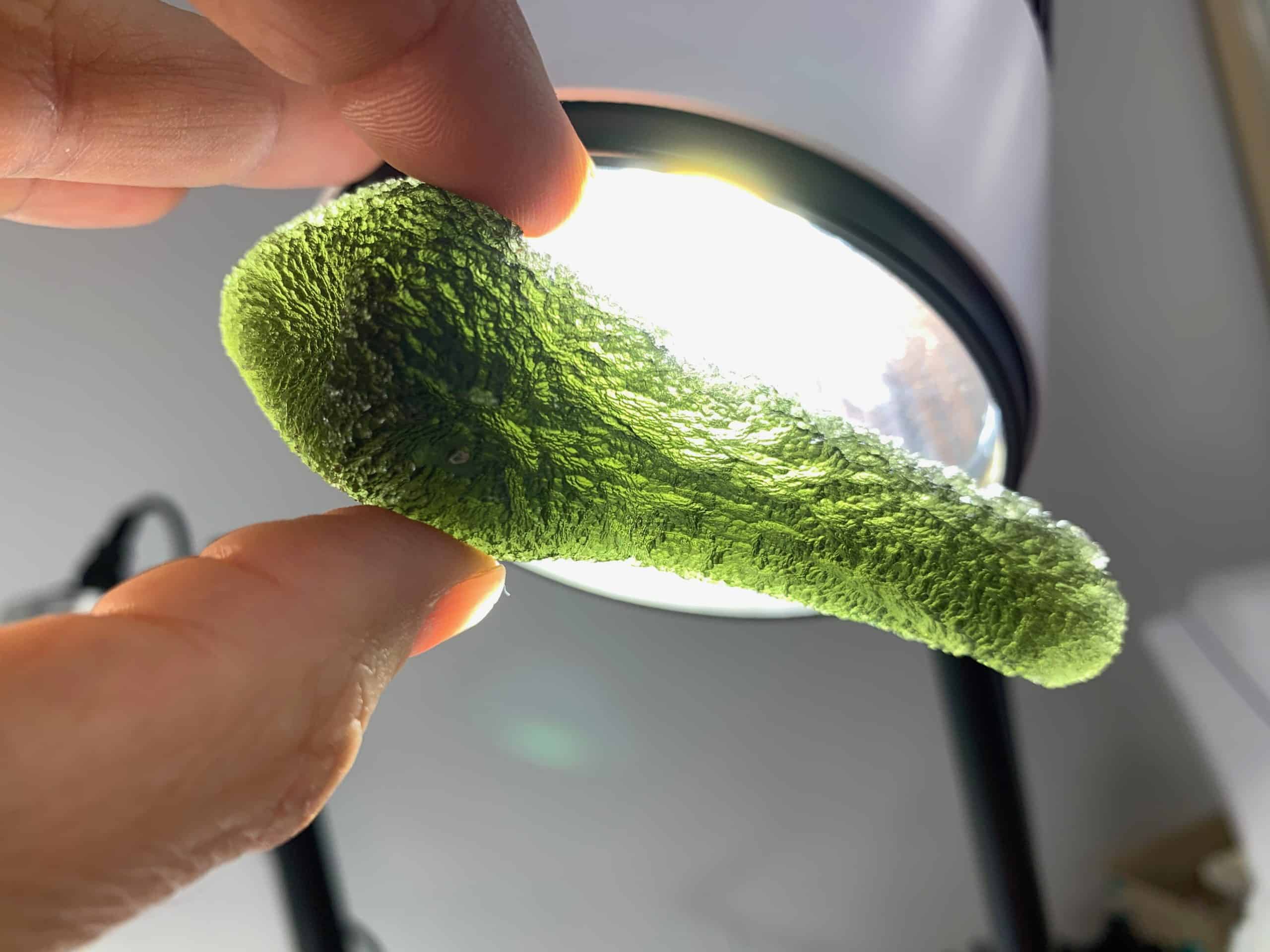 Moldavite (rough) Zatacka (53.8gr) healing crystal wand - Image 7