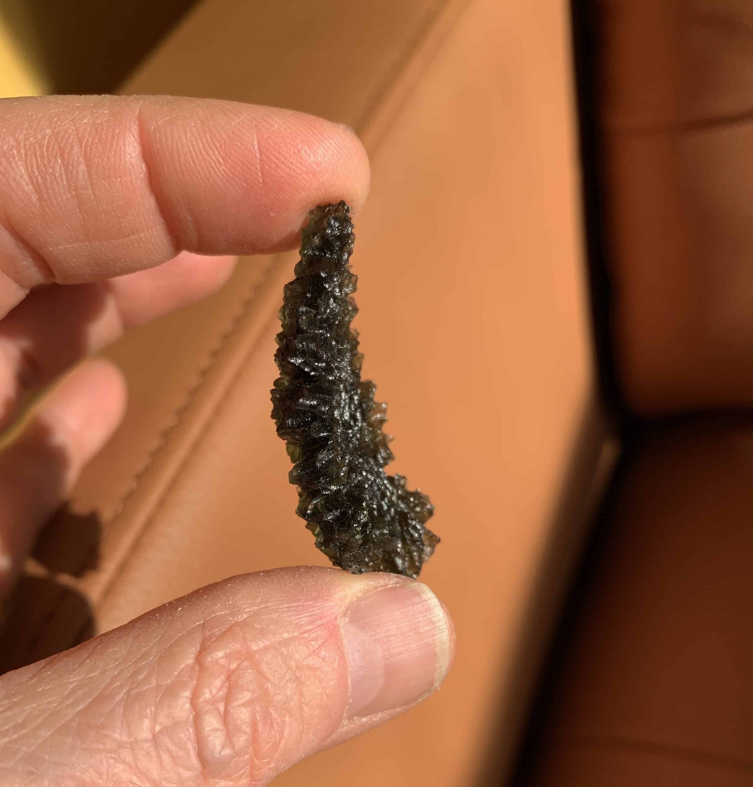 Moldavite (rough) Besednice 'Almond Canyon' (7.6gr) healing crystal - Image 3
