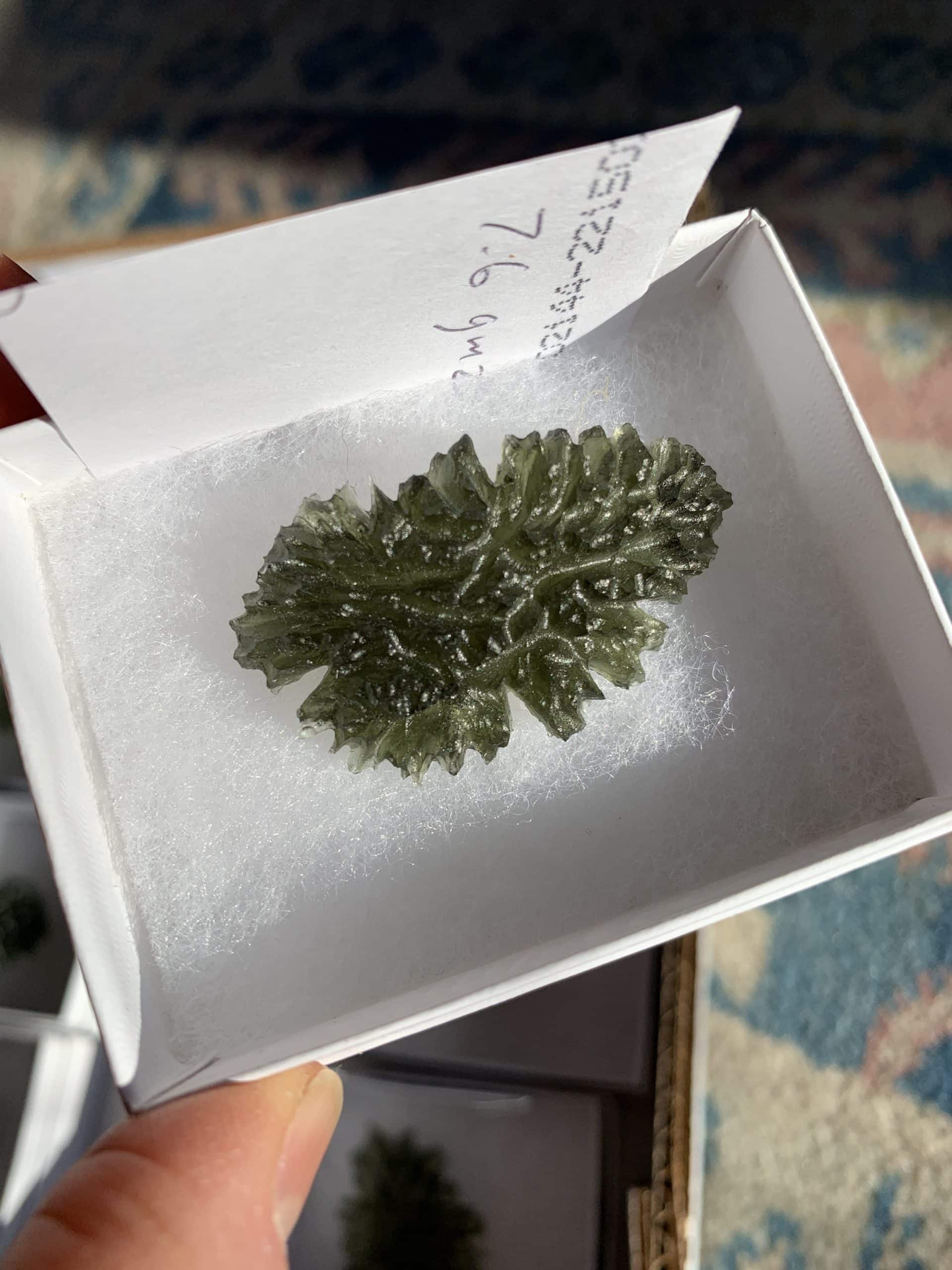 Moldavite (rough) Besednice 'Almond Canyon' (7.6gr) healing crystal - Image 5