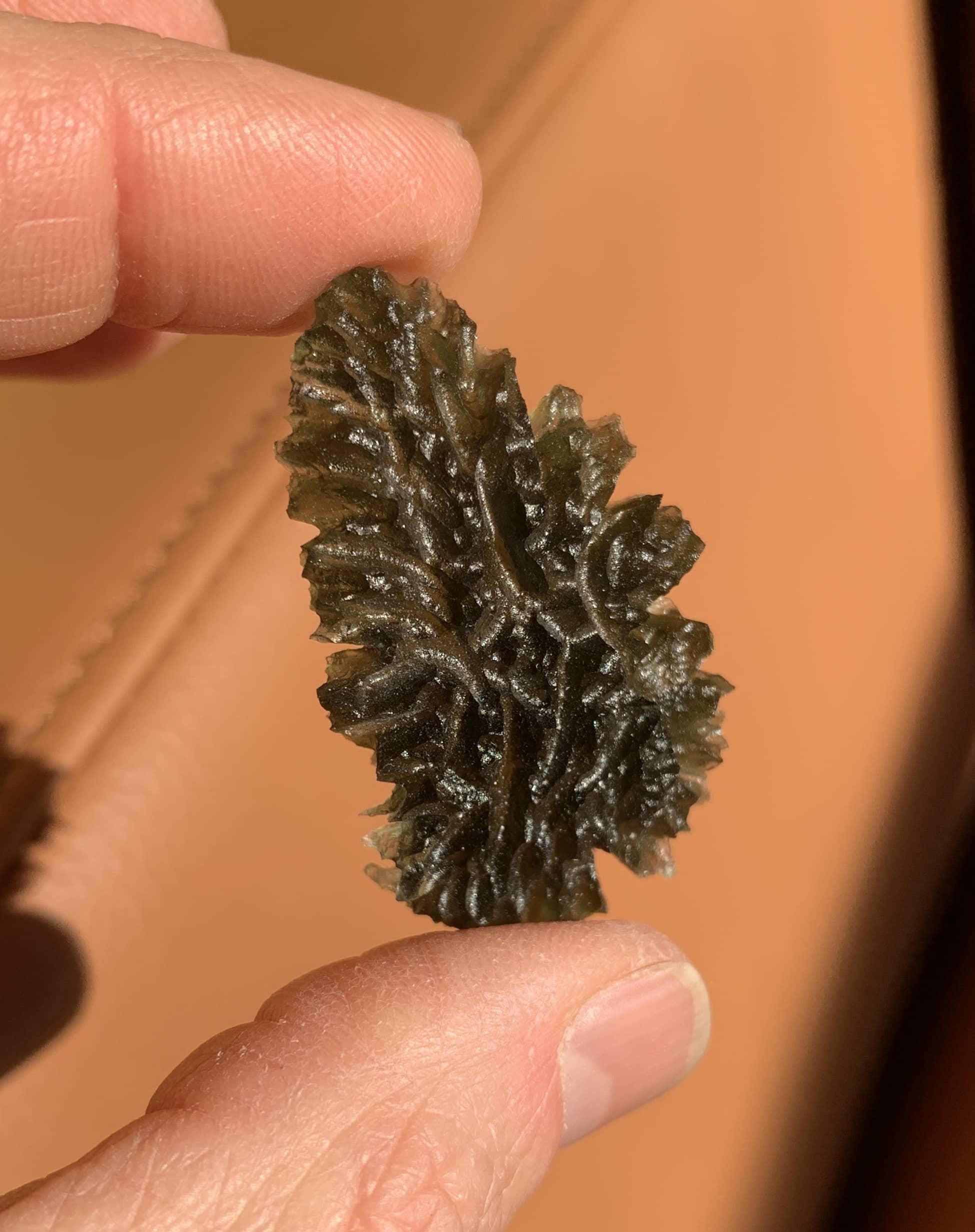 Moldavite (rough) Besednice 'Almond Canyon' (7.6gr) healing crystal