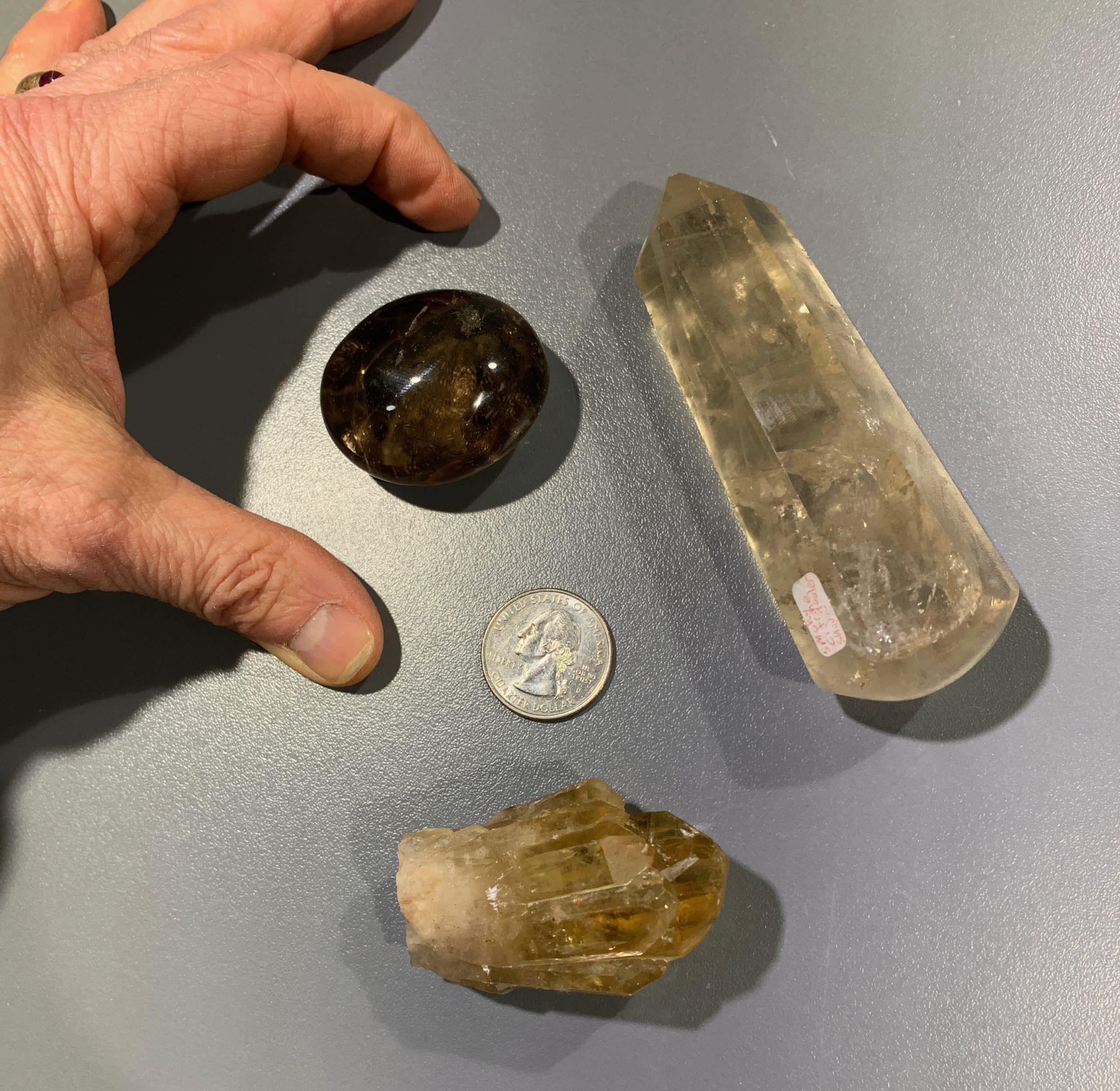 Citrine (natural) Smoky large massage wand healing crystal - Image 2