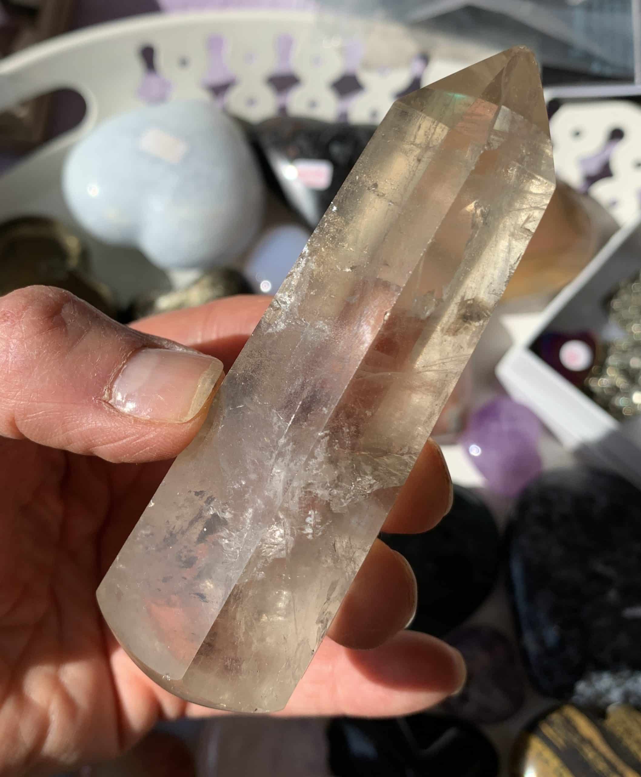 Citrine (natural) Smoky large massage wand healing crystal - Image 3