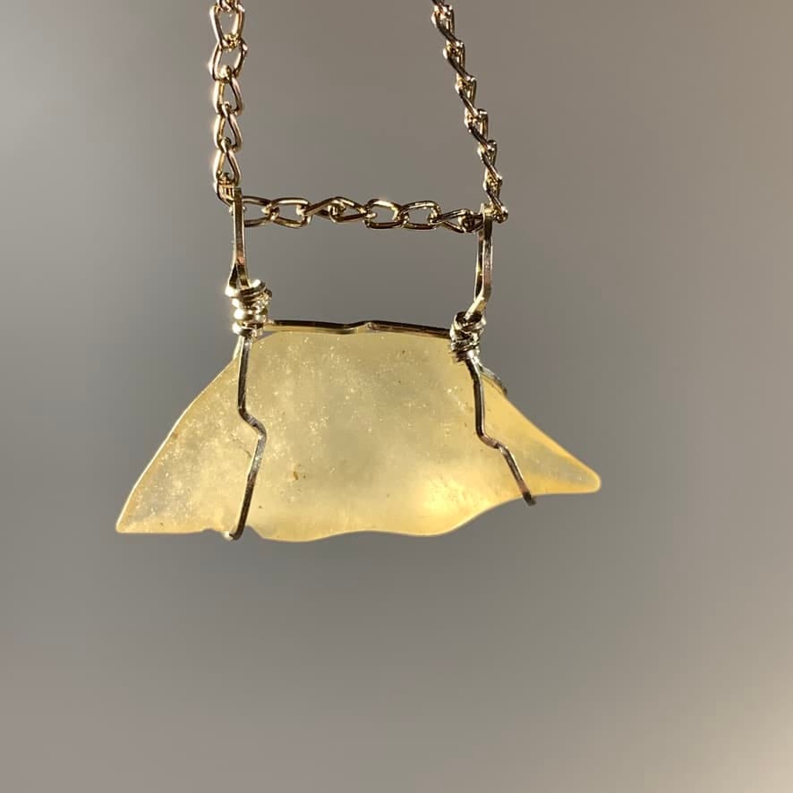 Libyan Desert Glass pendant for necklace (the Manta) aka LDG healing crystal - Image 2