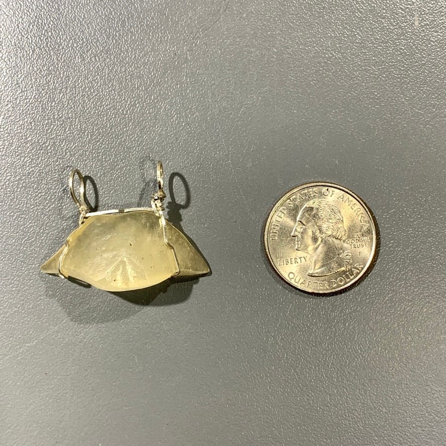 Libyan Desert Glass pendant for necklace (the Manta) aka LDG healing crystal - Image 5