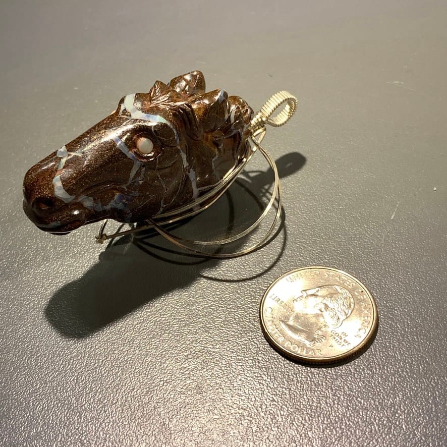Opal (Boulder) pendant for necklace 'horse head' healing crystal - Image 3