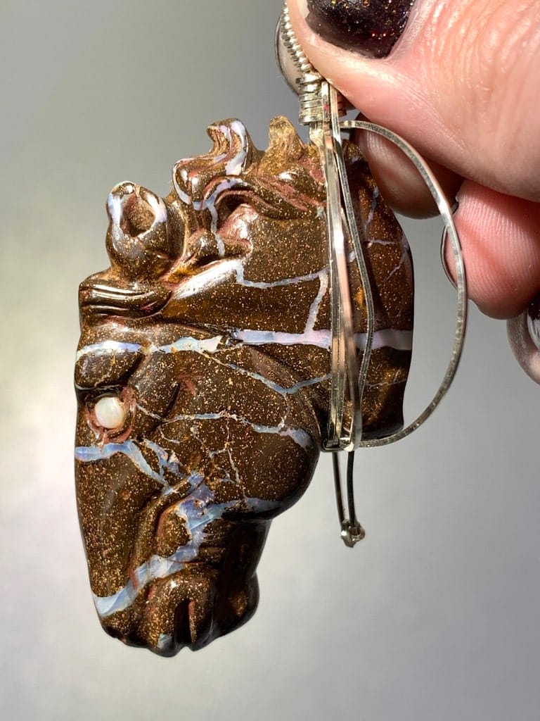 Opal (Boulder) pendant for necklace 'horse head' healing crystal - Image 5