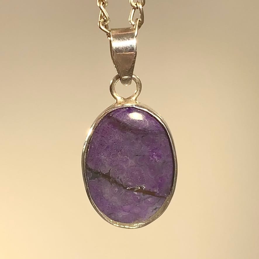 Sugilite (pendant for necklace) 'lightning slice' (2.1gr) healing crystal