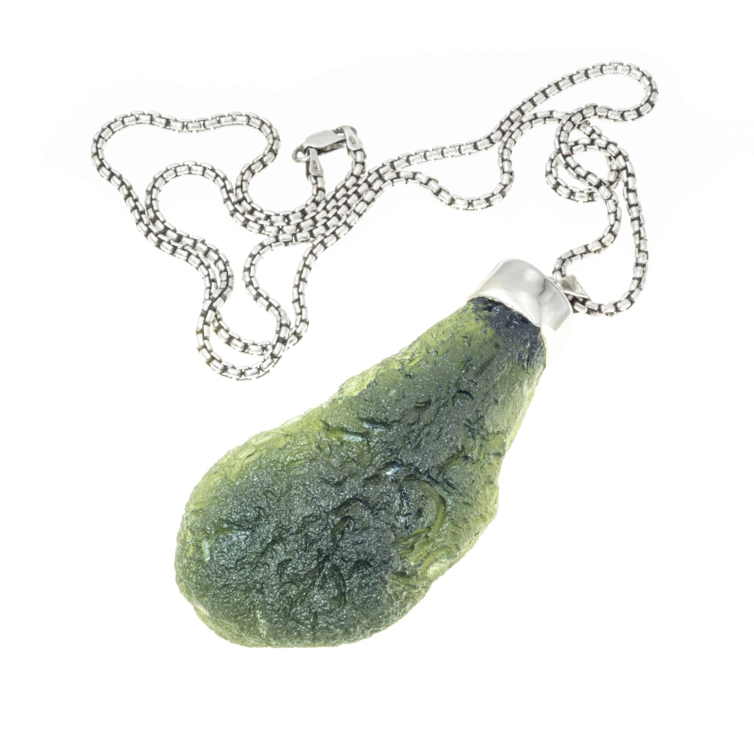 Moldavite pendant (rough) for necklace (48.6gr) healing crystal
