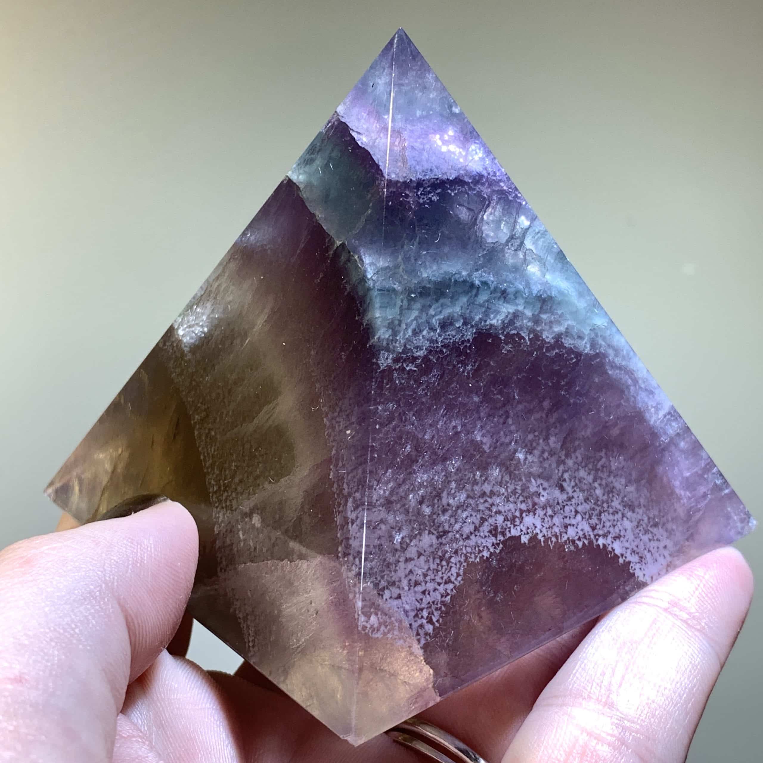Fluorite (rainbow) pyramid healing crystal