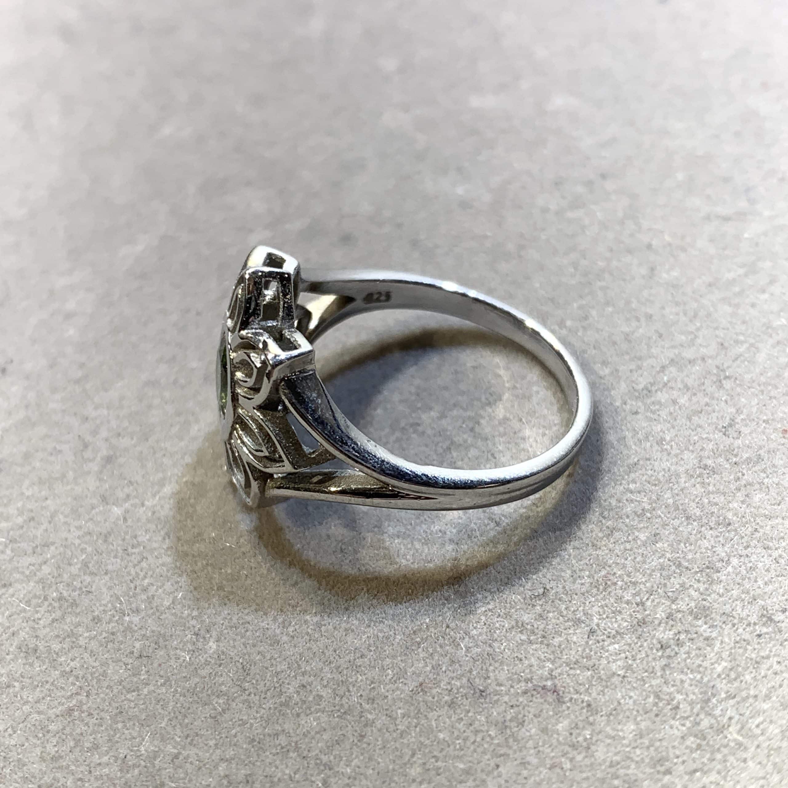 Moldavite ring (faceted) US size 9 'summer lotus' healing crystal - Image 3