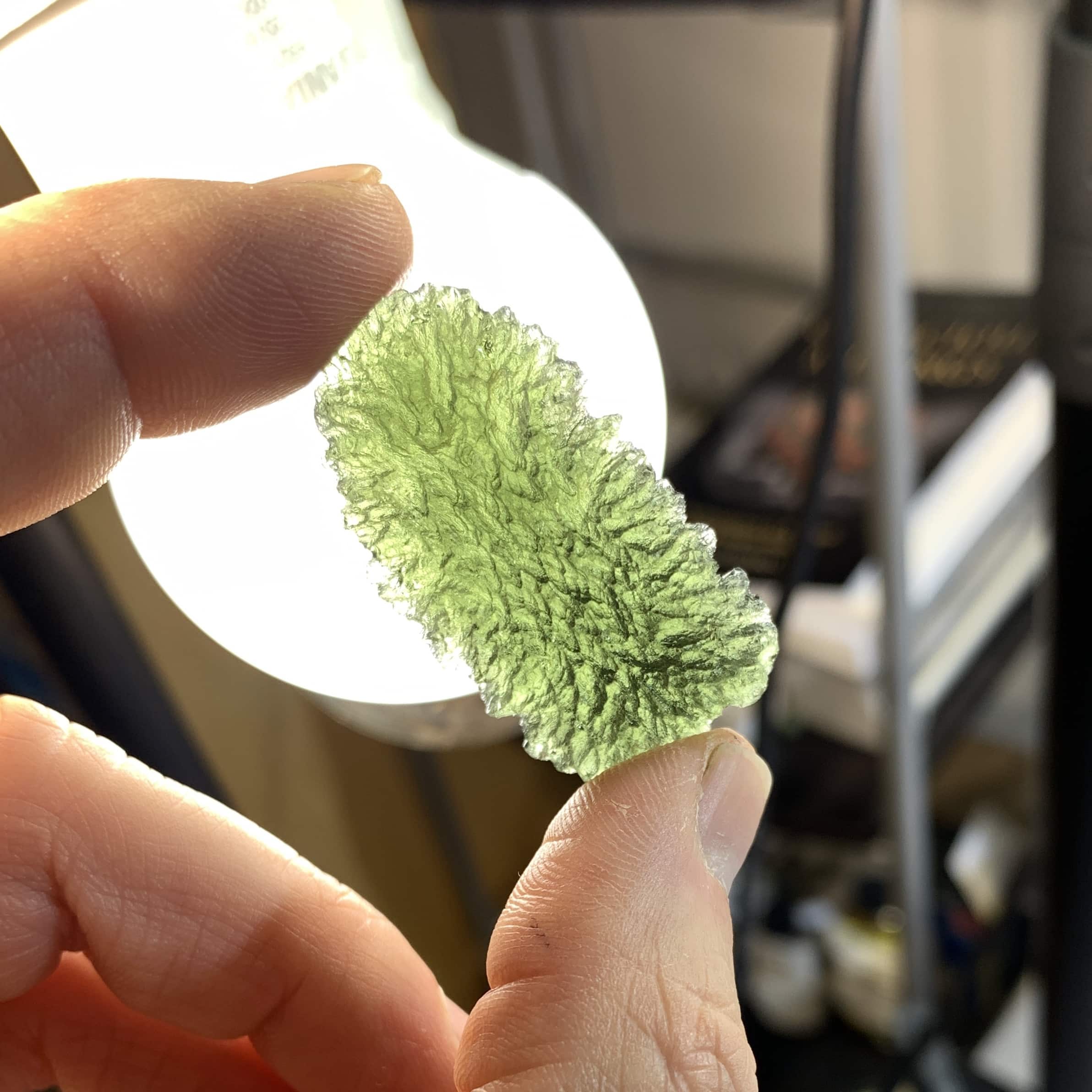 Moldavite (rough) 'chevron tongue' (11.77gr) healing crystal