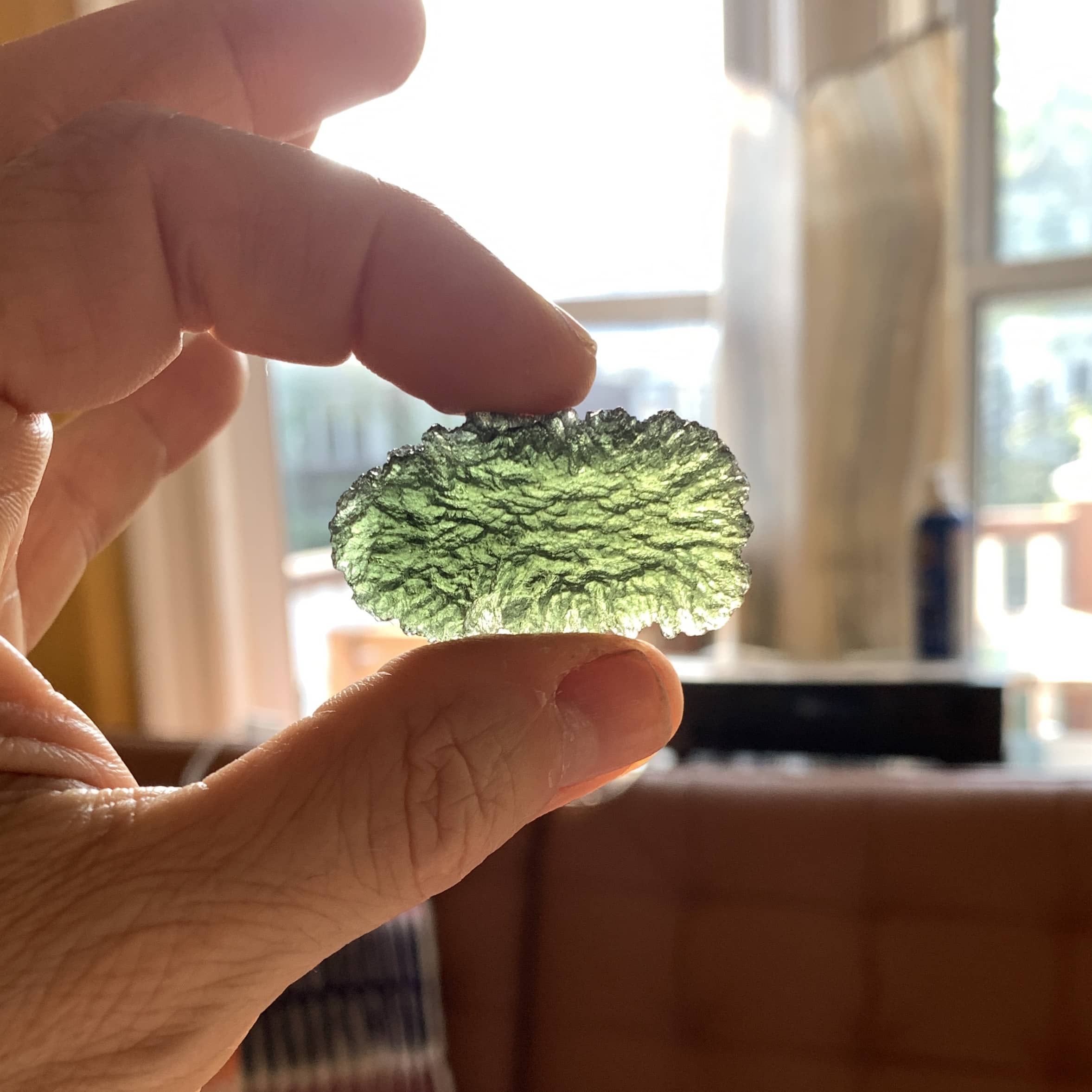 Moldavite (rough) 'chevron tongue' (11.77gr) healing crystal - Image 5