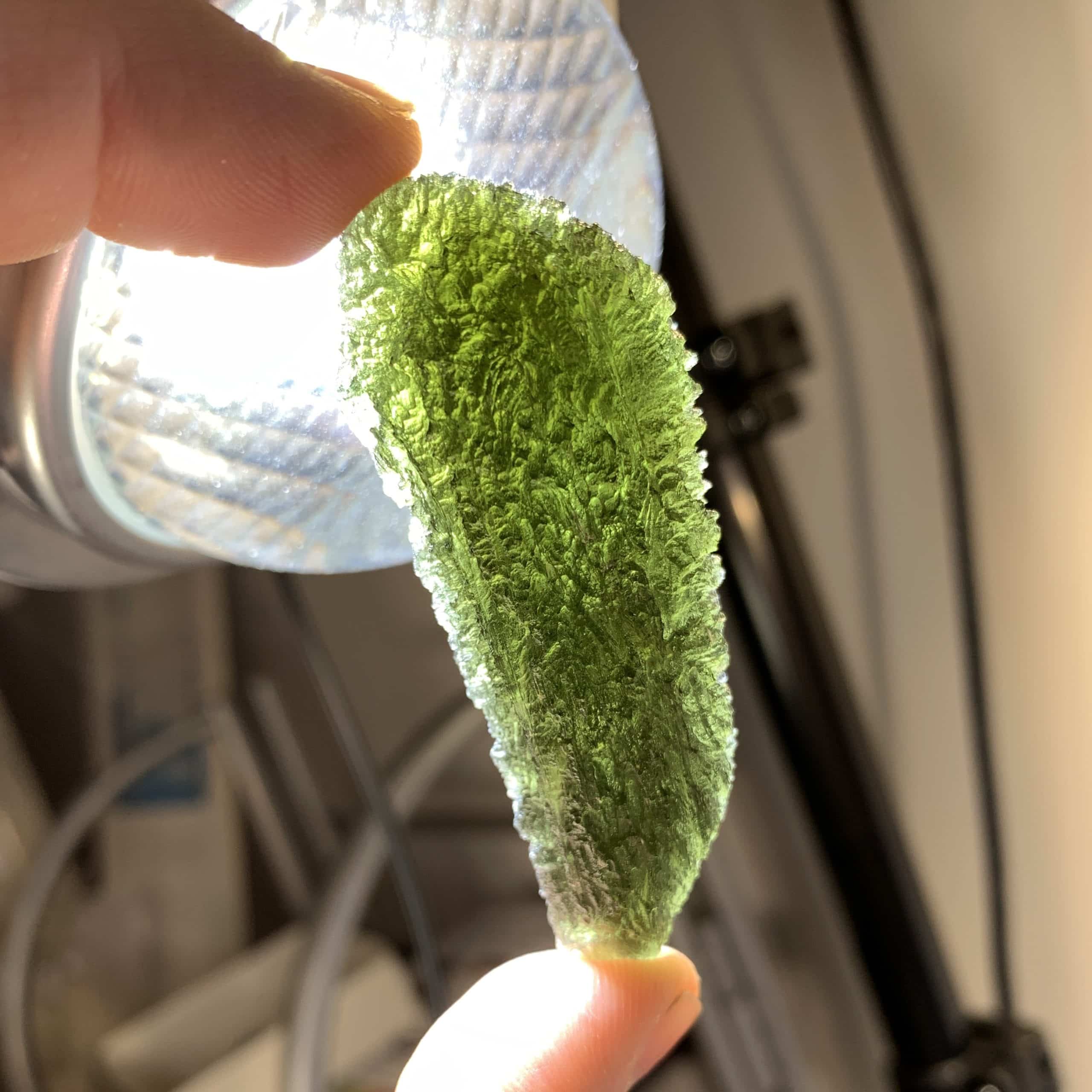 Moldavite (rough) 'fin back whale' (26.4gr) healing crystal