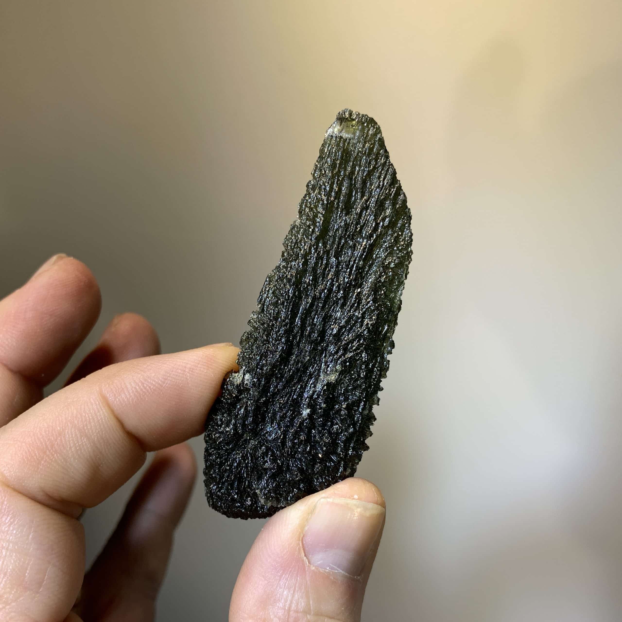 Moldavite (rough) 'fin back whale' (26.4gr) healing crystal - Image 5
