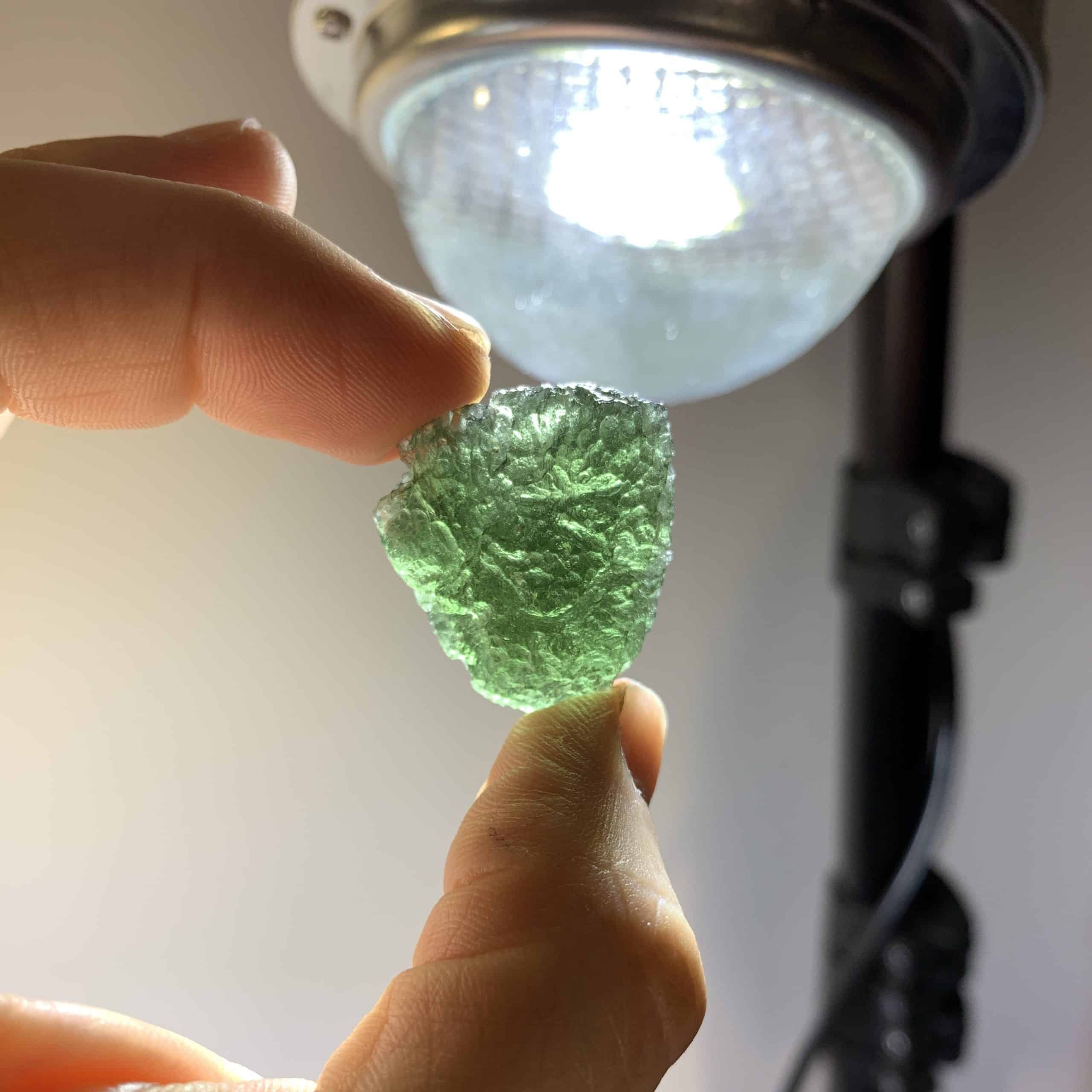 Moldavite (rough) 'neon strawberry' (9.9gr) healing crystal