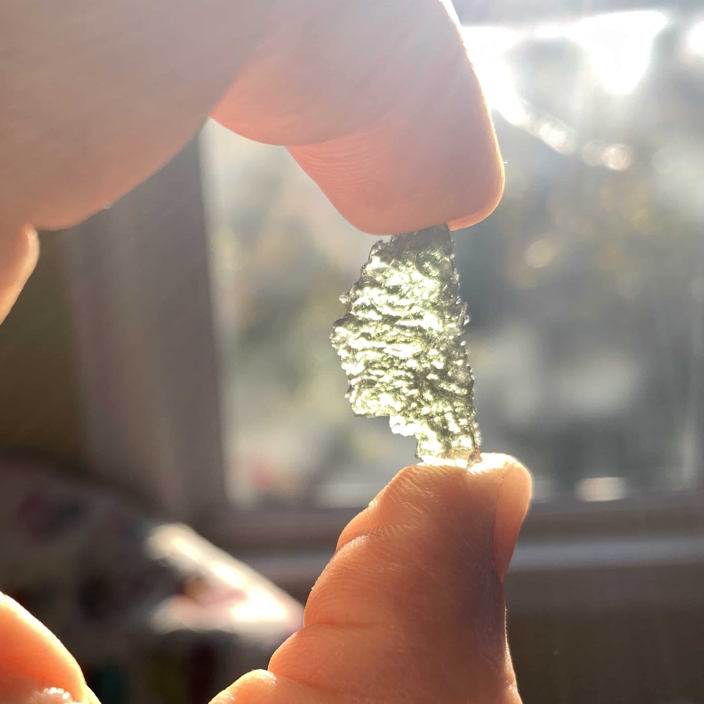 Moldavite (rough) 'crescent arch' Maly Chlum (1.73gr) healing crystal - Image 2