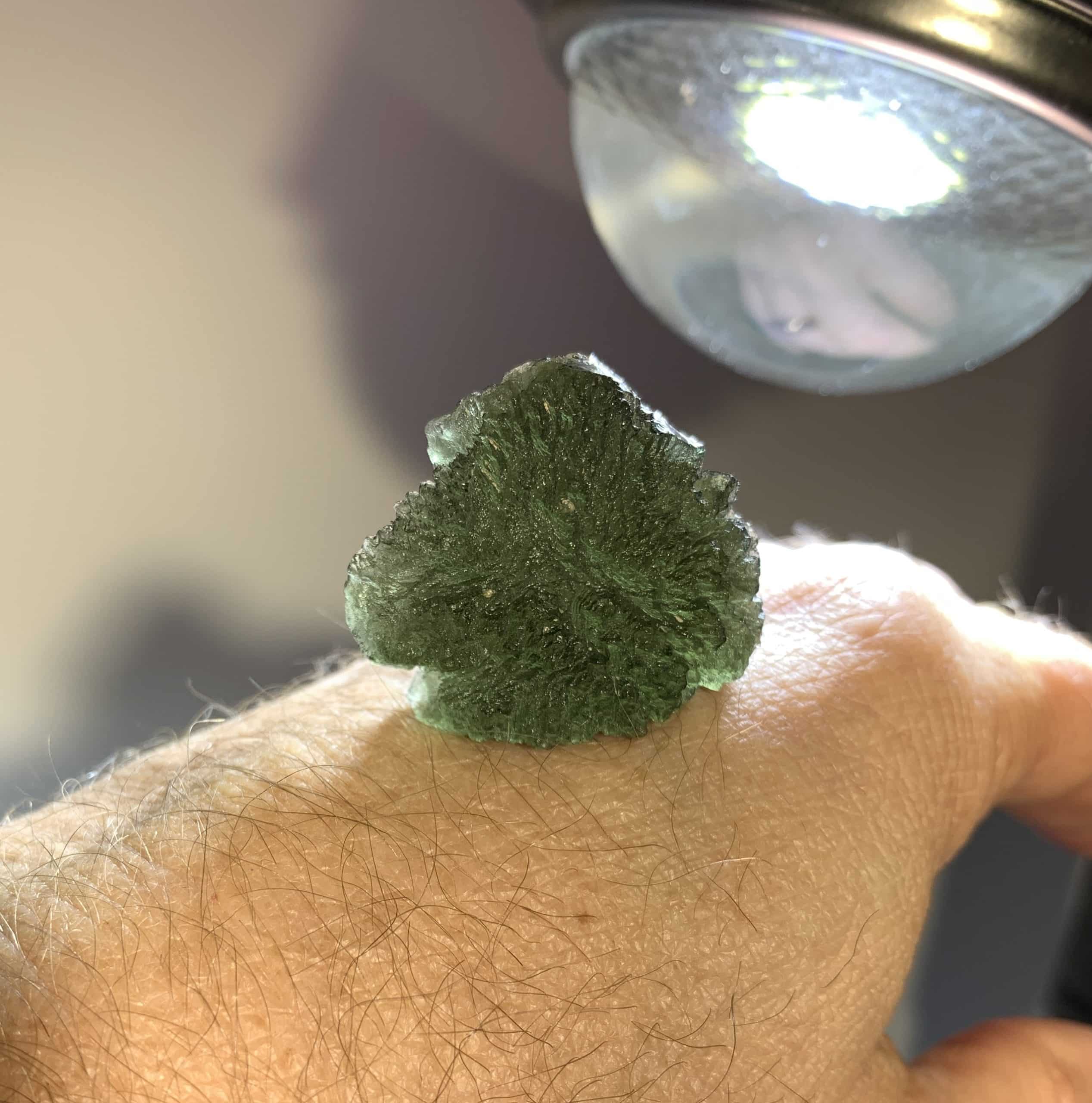 Moldavite (rough) standing (13.6gr) healing crystal