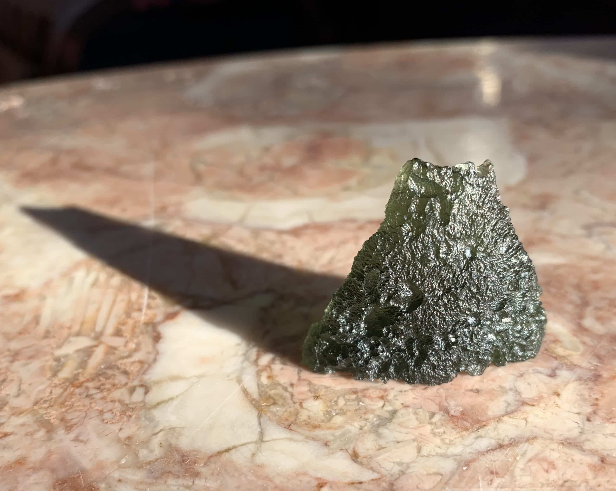 Moldavite (rough) standing pyramid (8.60g) healing crystal - Image 2