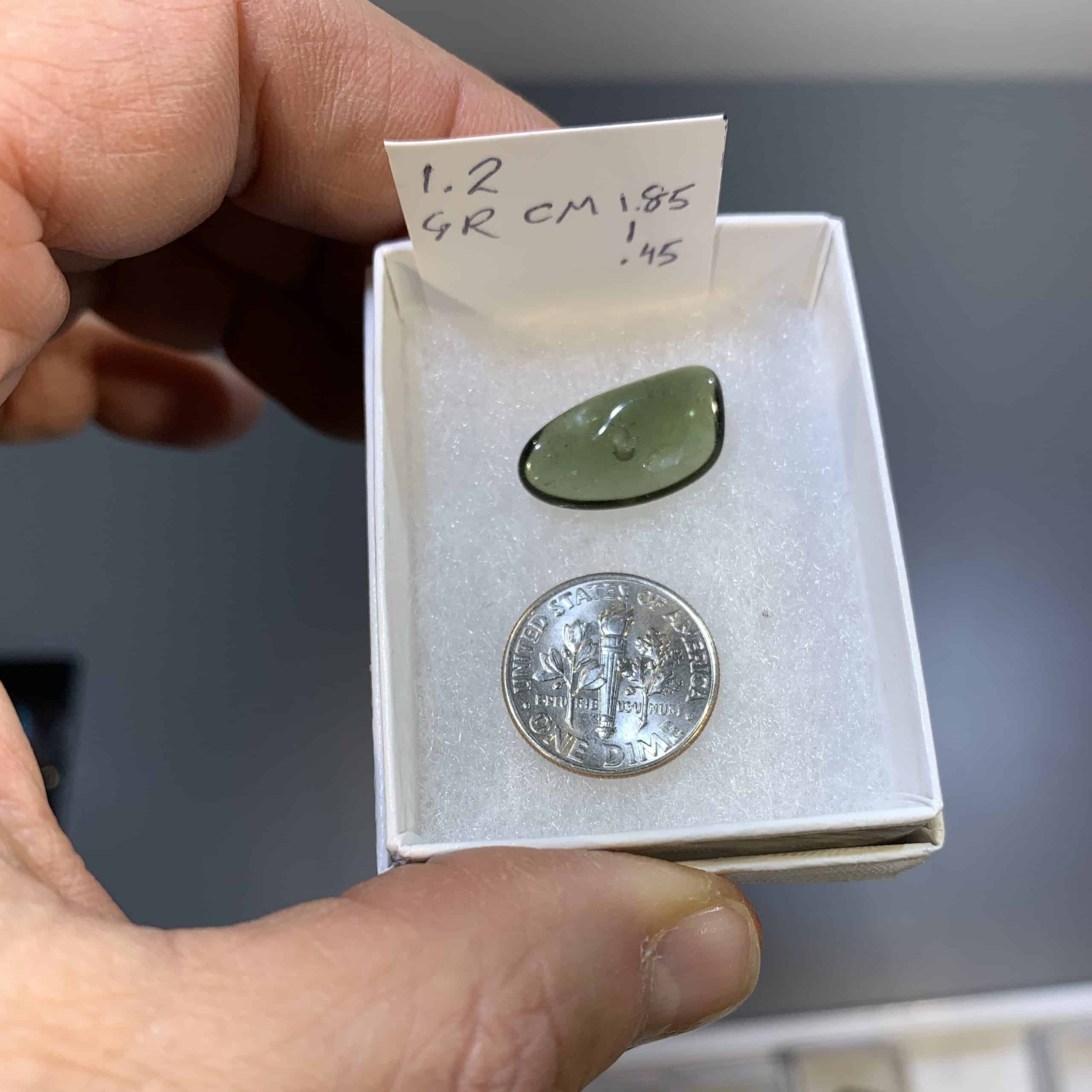 Moldavite (bead, tumbled) 'double dimple' (1.2gr) healing crystal