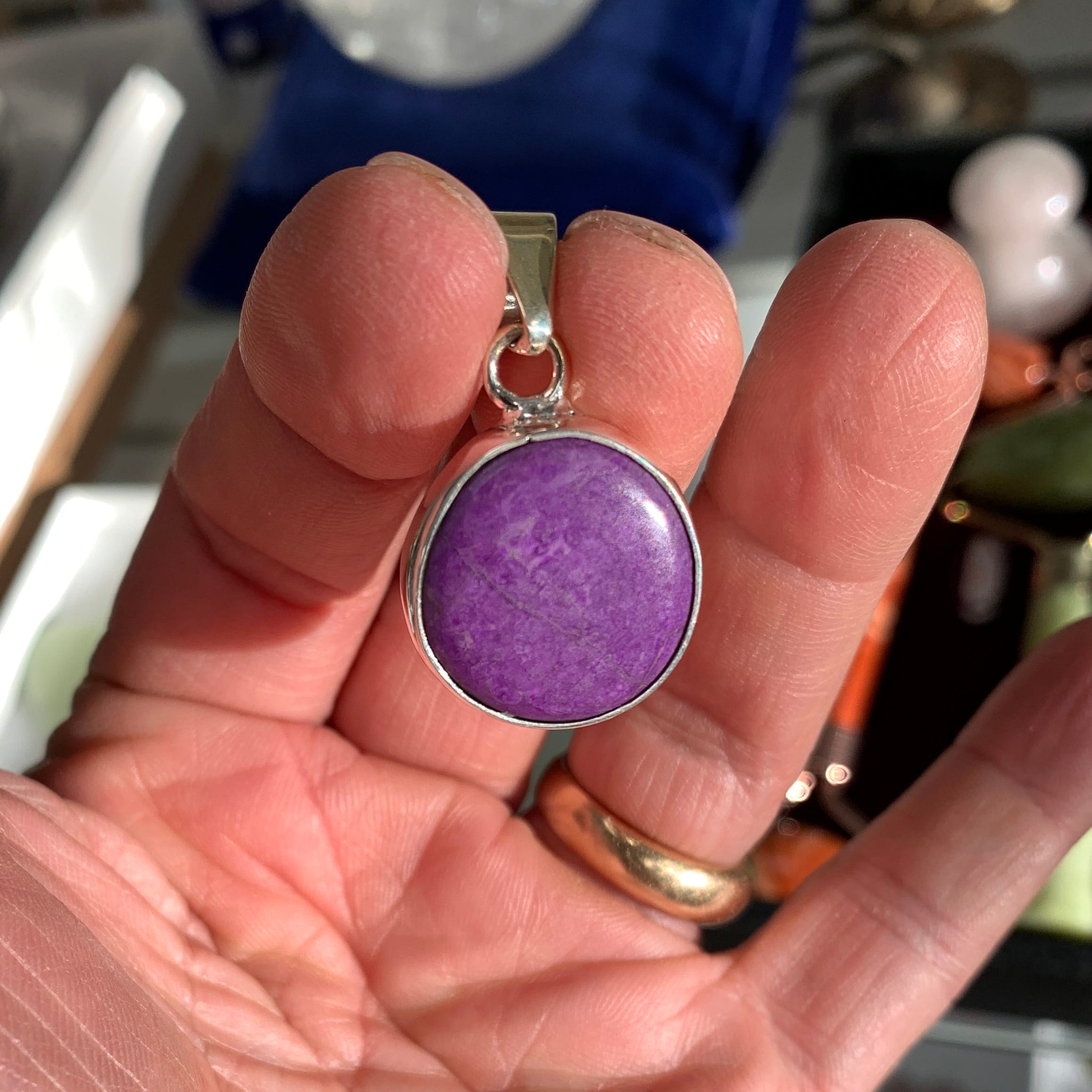 Sugilite (pendant for necklace) 'perfect circle' healing crystal