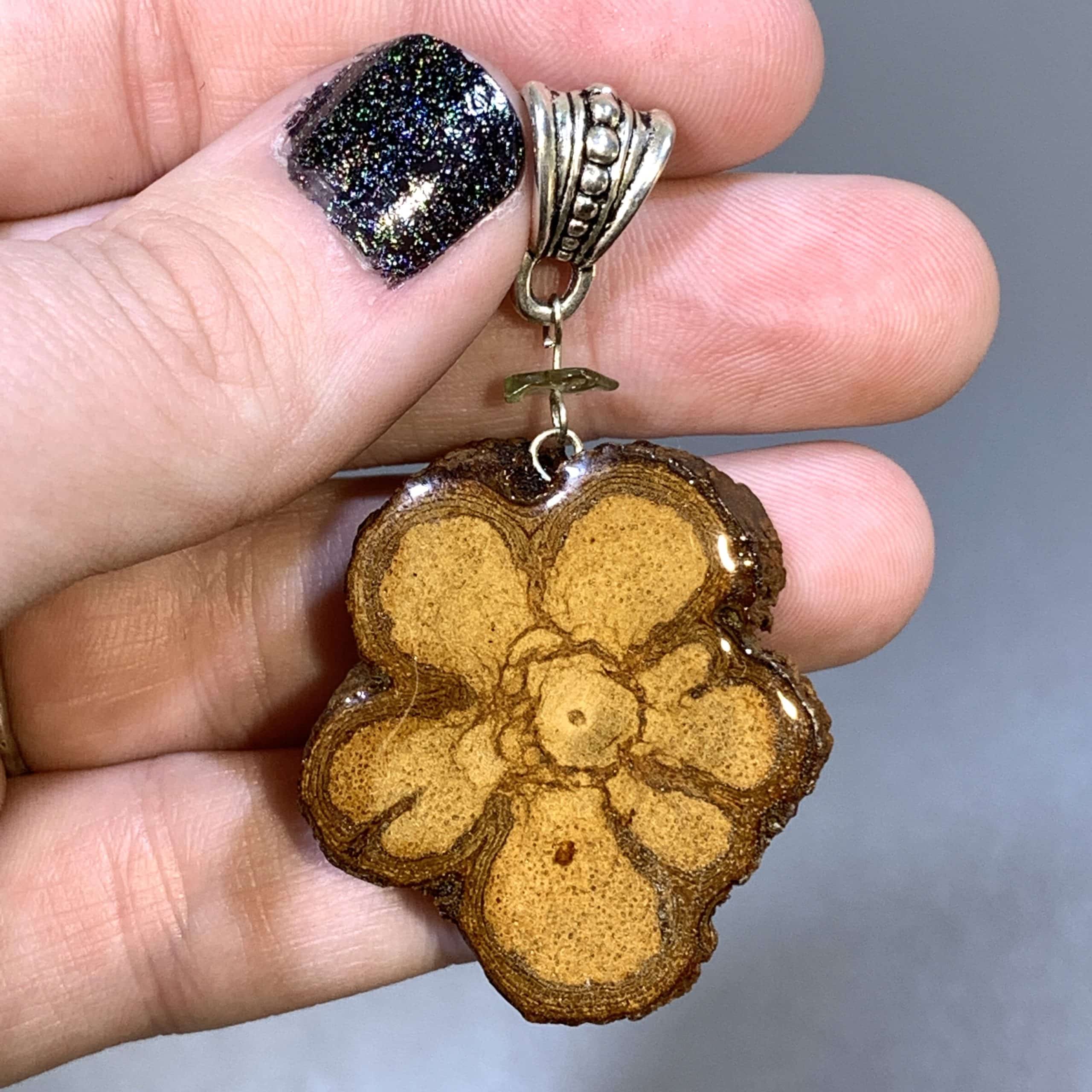 Moldavite pendant for necklace w/ Iawaska healing crystal - Image 2