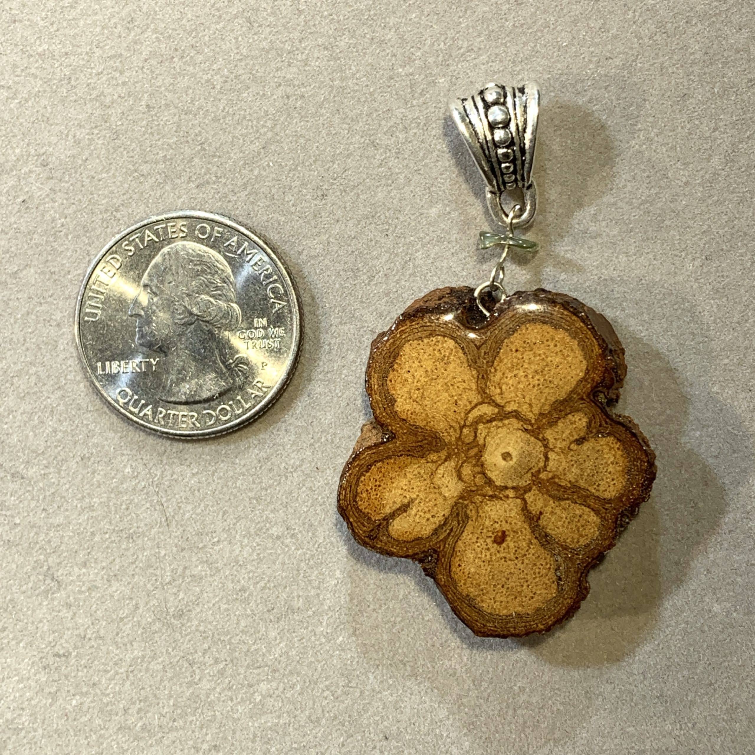 Moldavite pendant for necklace w/ Iawaska healing crystal - Image 3