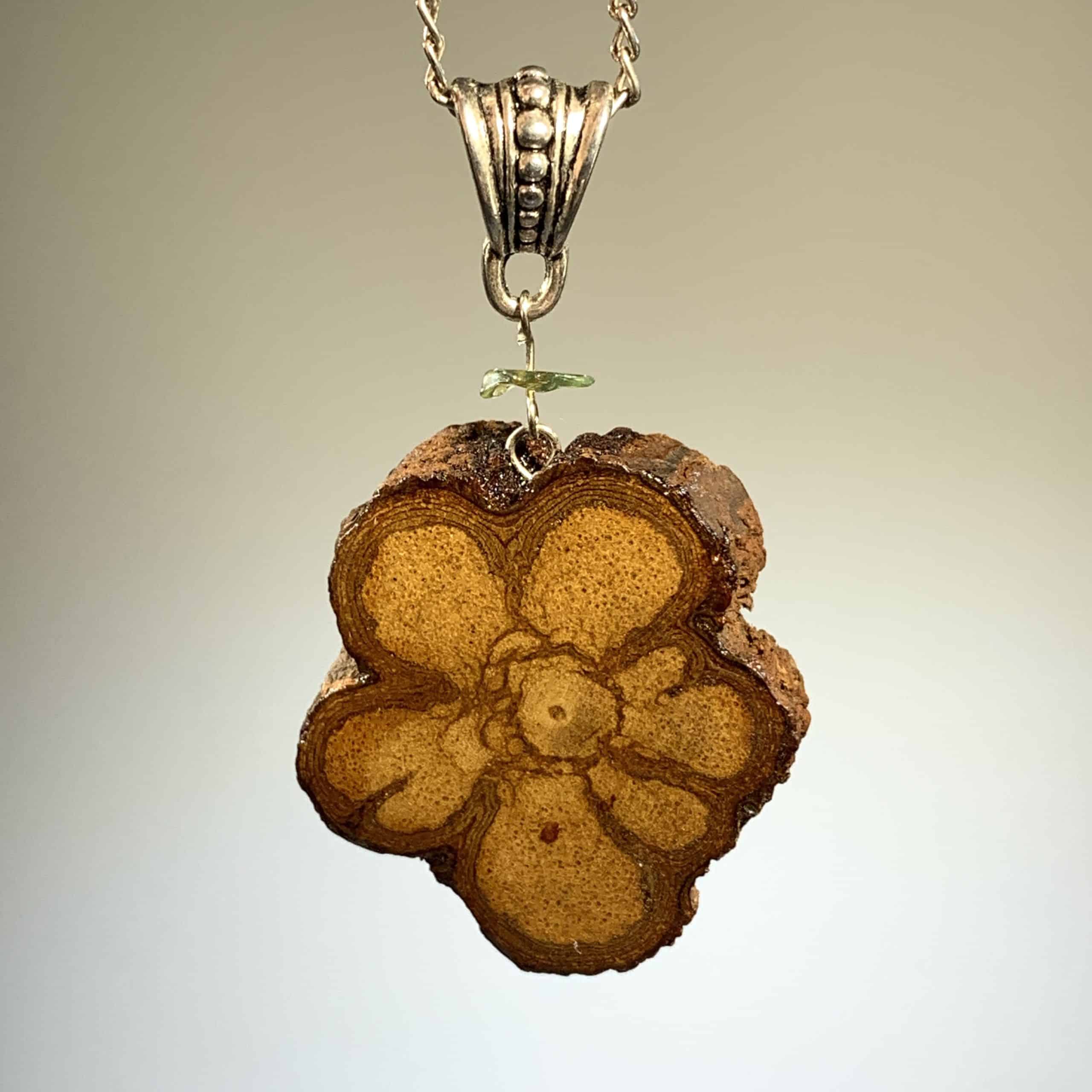 Moldavite pendant for necklace w/ Iawaska healing crystal