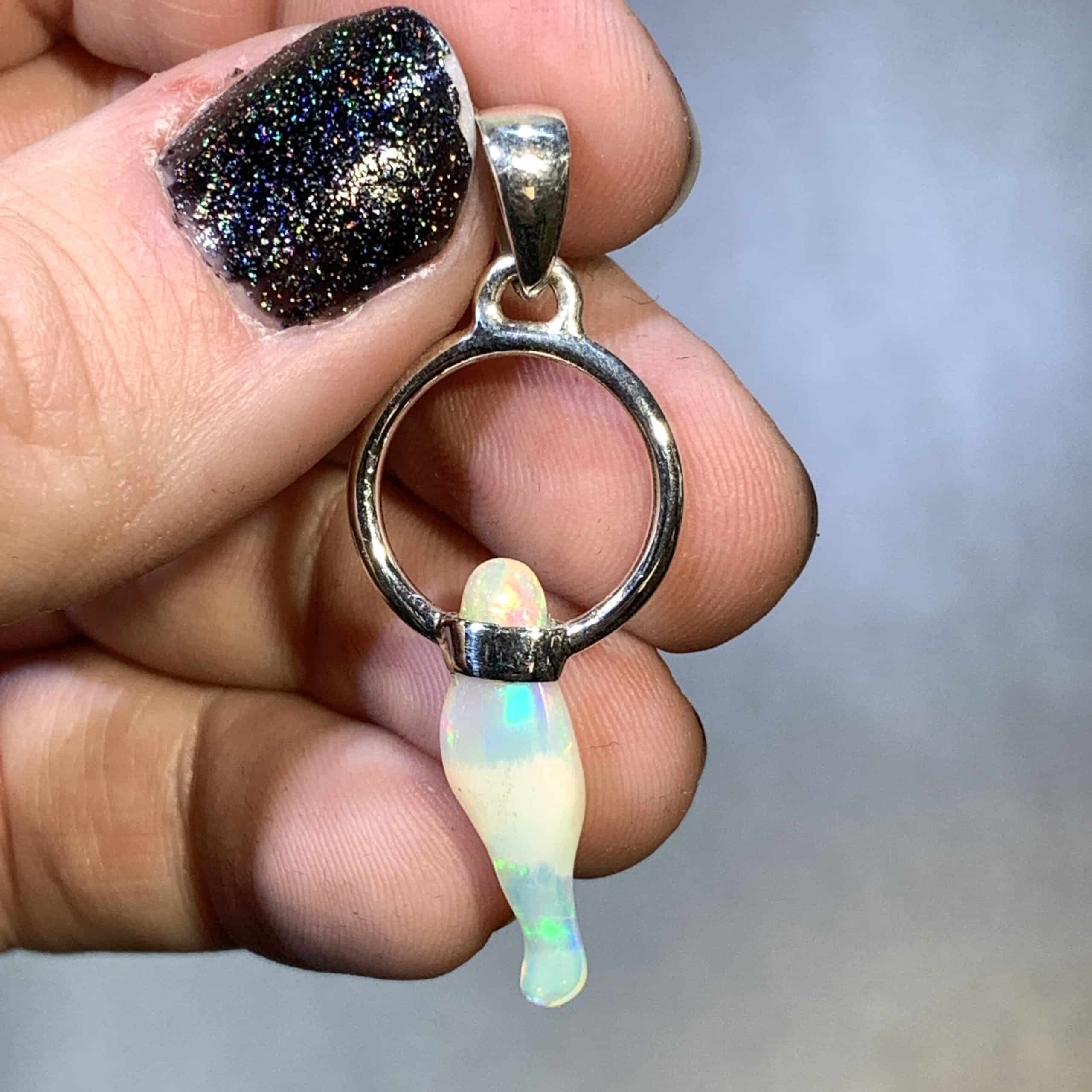 Opal (Ethiopian) - 'coral branch' pendant for necklace - healing crystal - Image 2