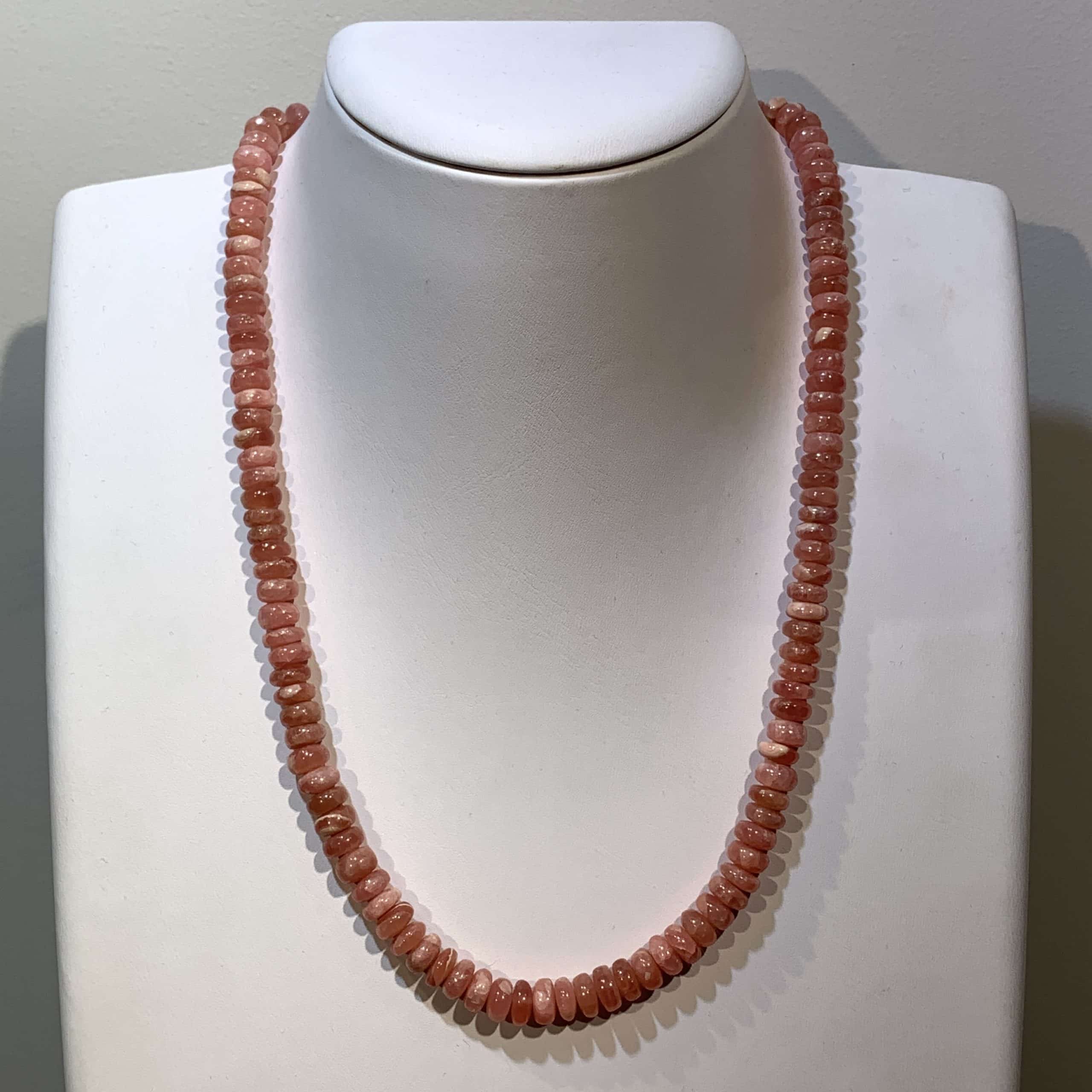Rhodochrosite necklace - gel beads - healing crystals - Image 3